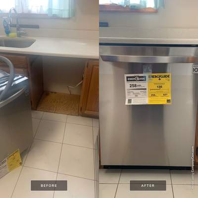 Appliance Installation using LG Dishwasher
