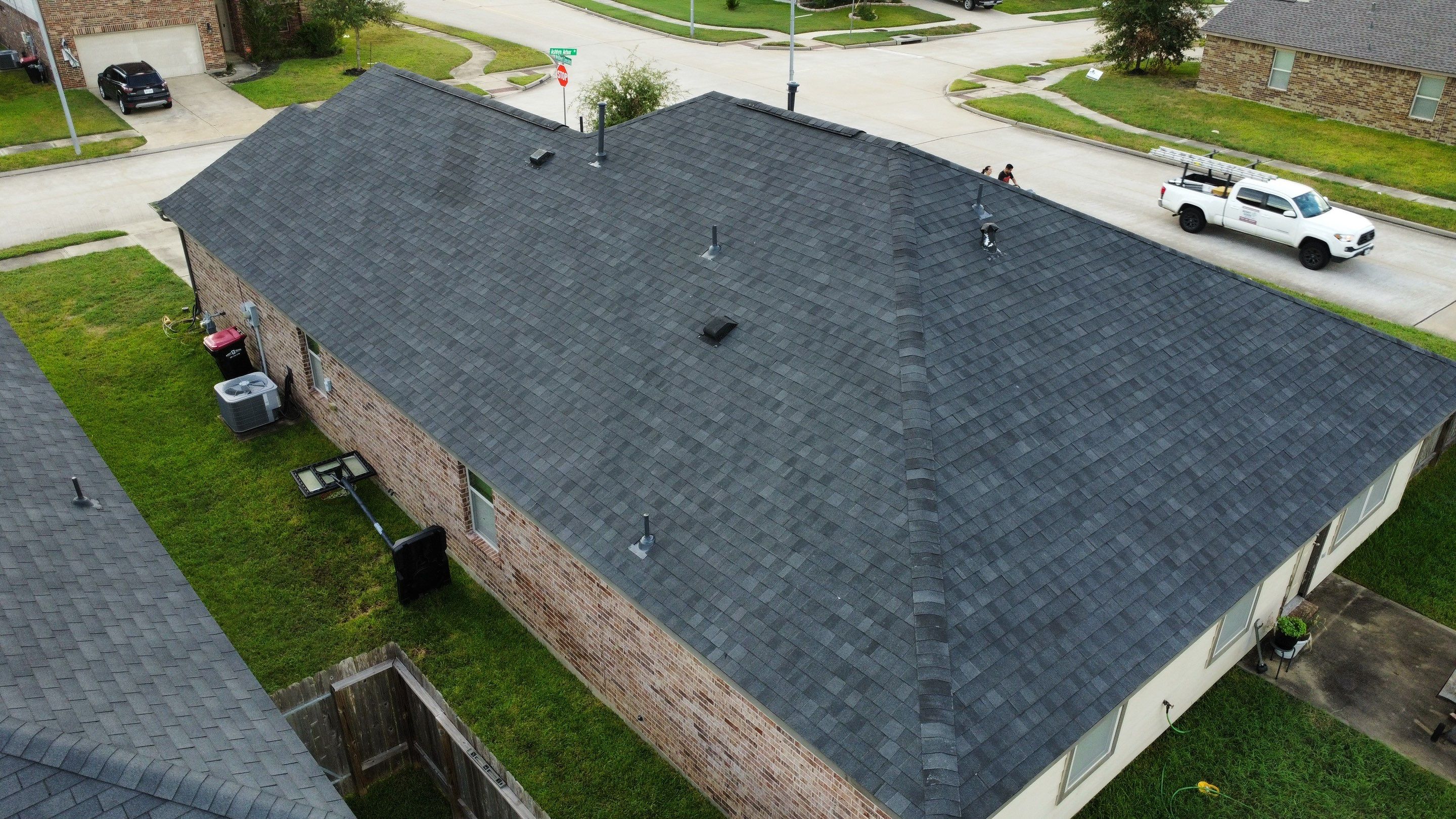 Reroof after Hurricane Beryl by Berry Good Roofing 