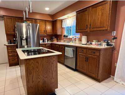 Stained Oak Cabinet Refinishing and Kitchen Update in Grosse Pointe Park