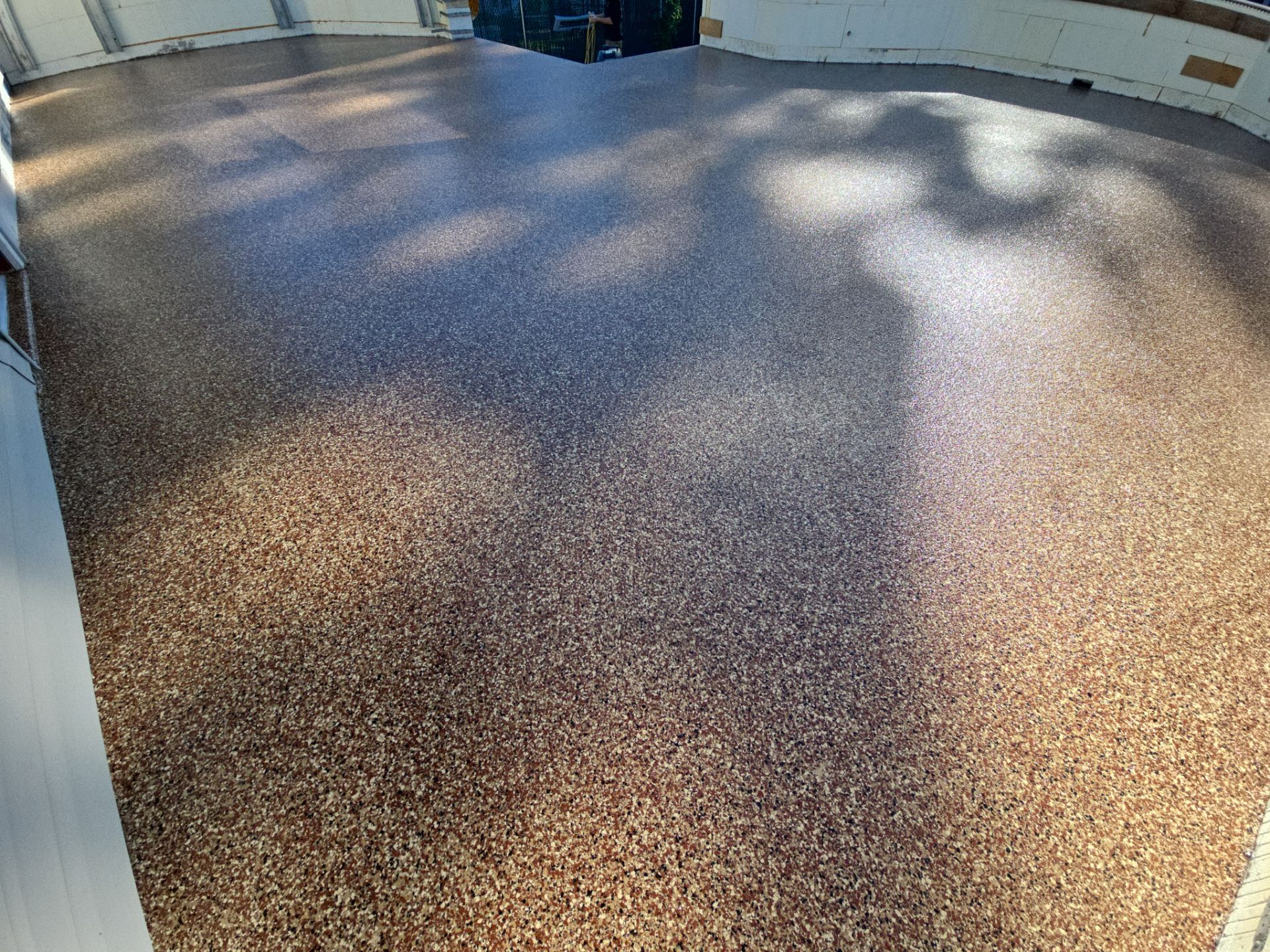 Patio Transformation using Chestnut by Croc Coatings, LLC