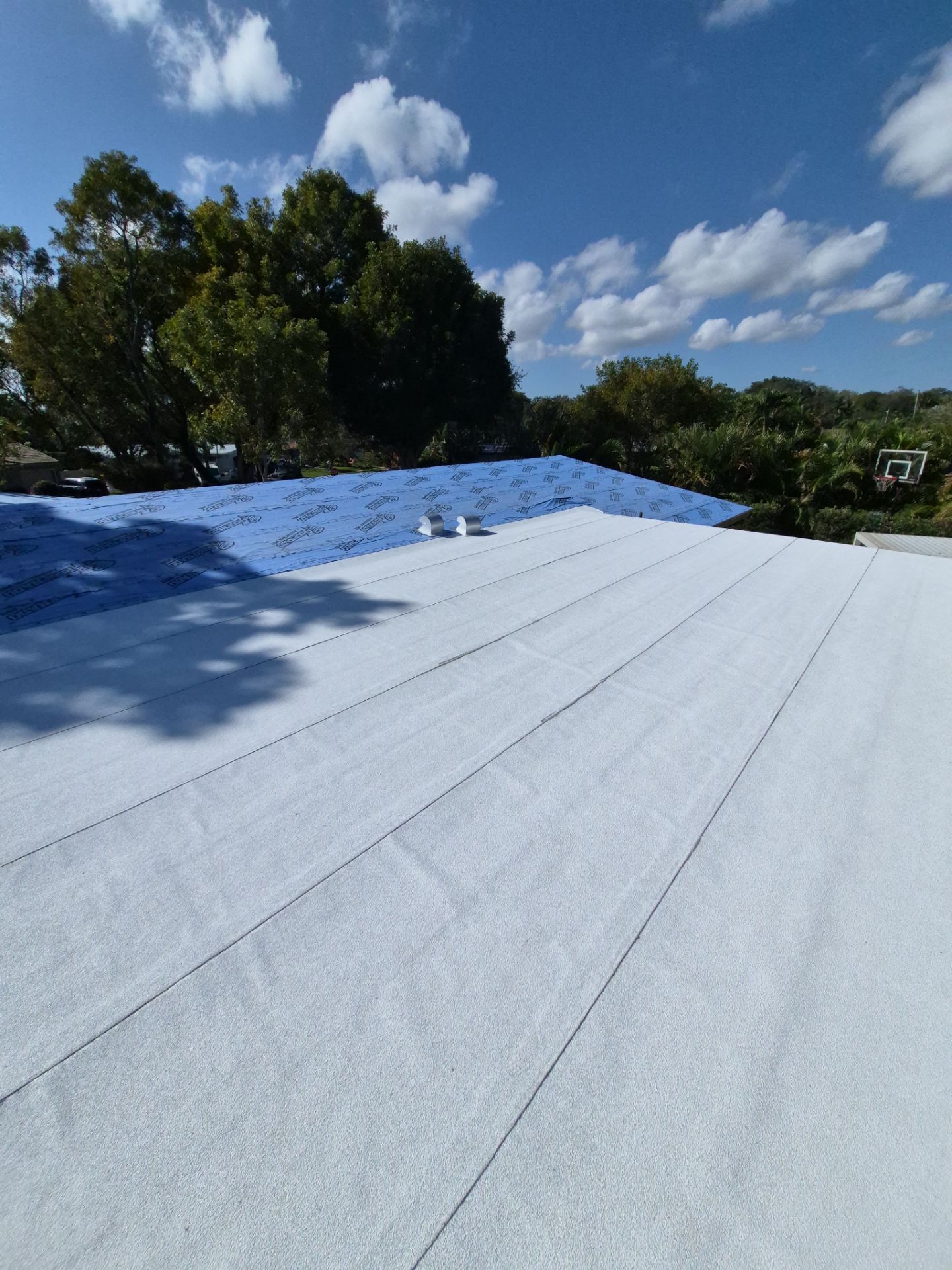 Residential Roofing Installation using 1" Nail strip metal roof by BLUES BROTHERS ROOFING