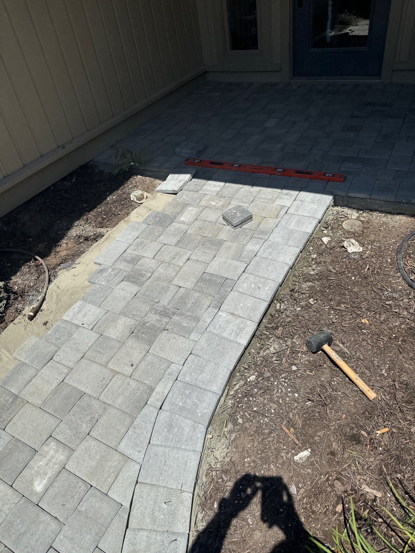 Custom Herringbone Paver Walkway and Entryway in Hilton Head Island by Lowcountry Scapes, LLC