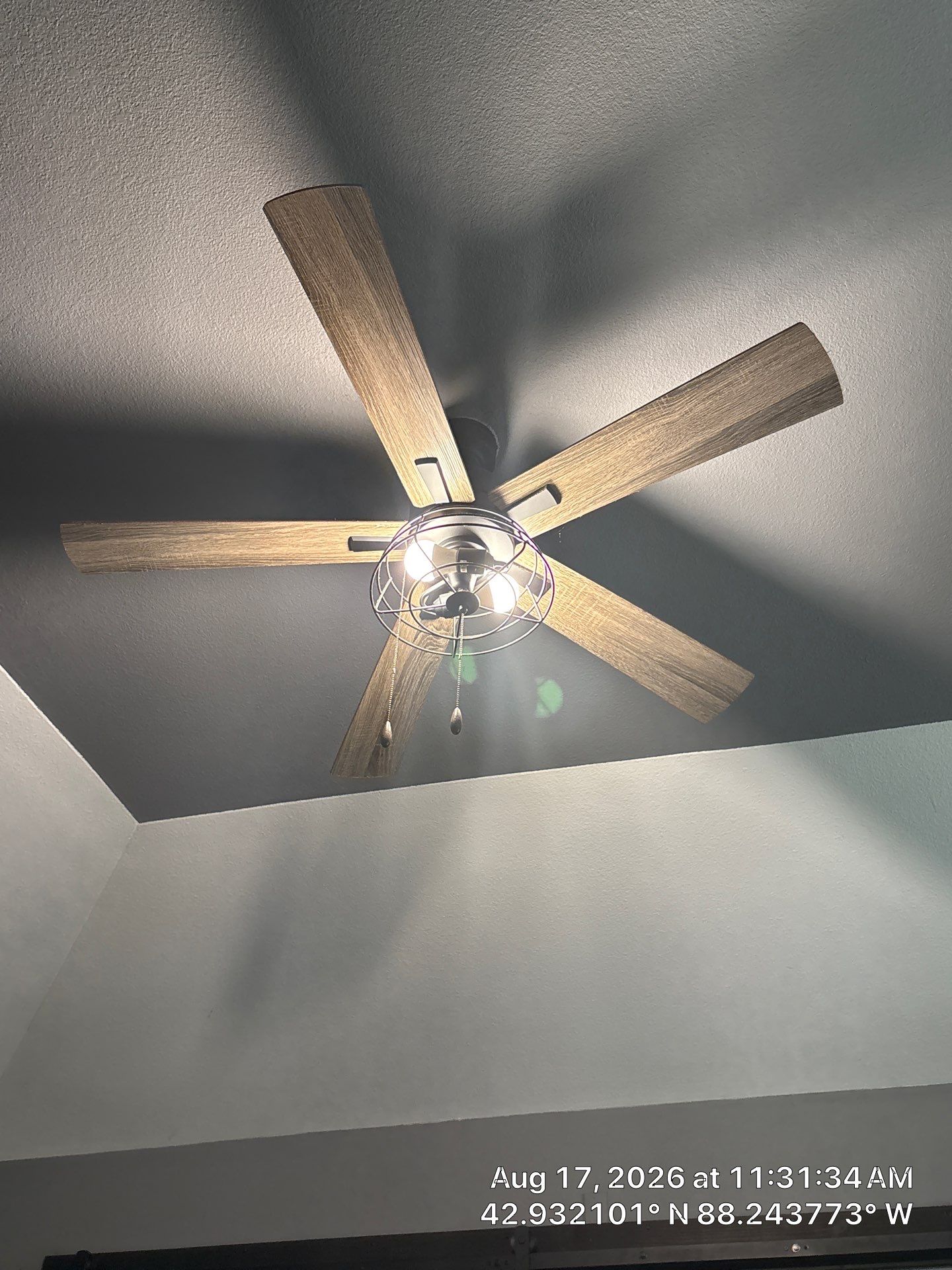 Custom Sliding Barn Door and Industrial Ceiling Fan Installation in Waukesha by CompanyCam Sales Demo