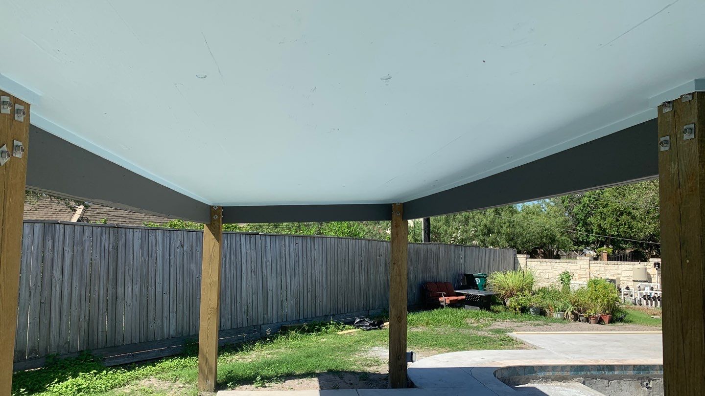 Beautiful pool side build by Bayfront Roofing and Construction