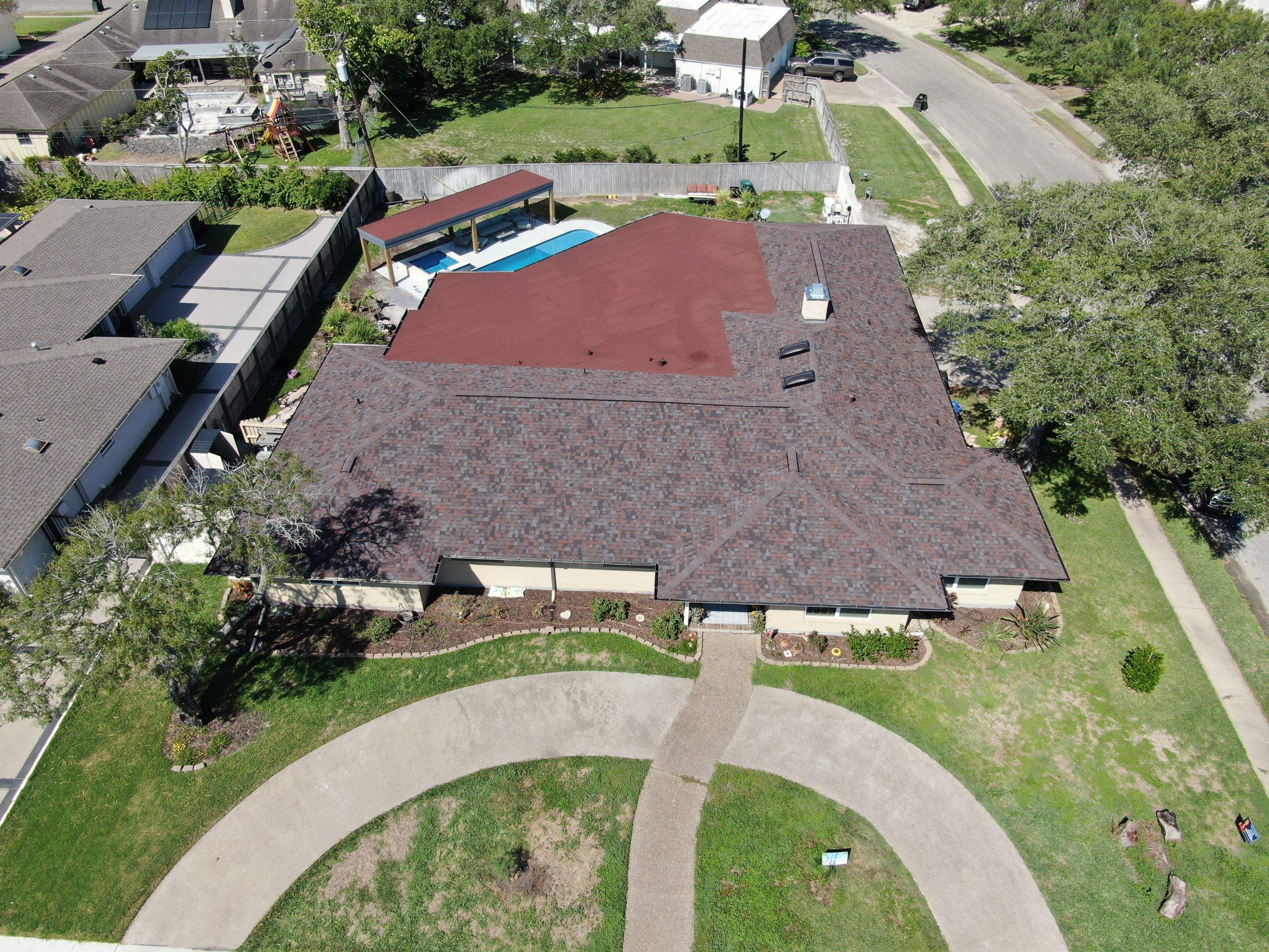 Beautiful pool side build by Bayfront Roofing and Construction