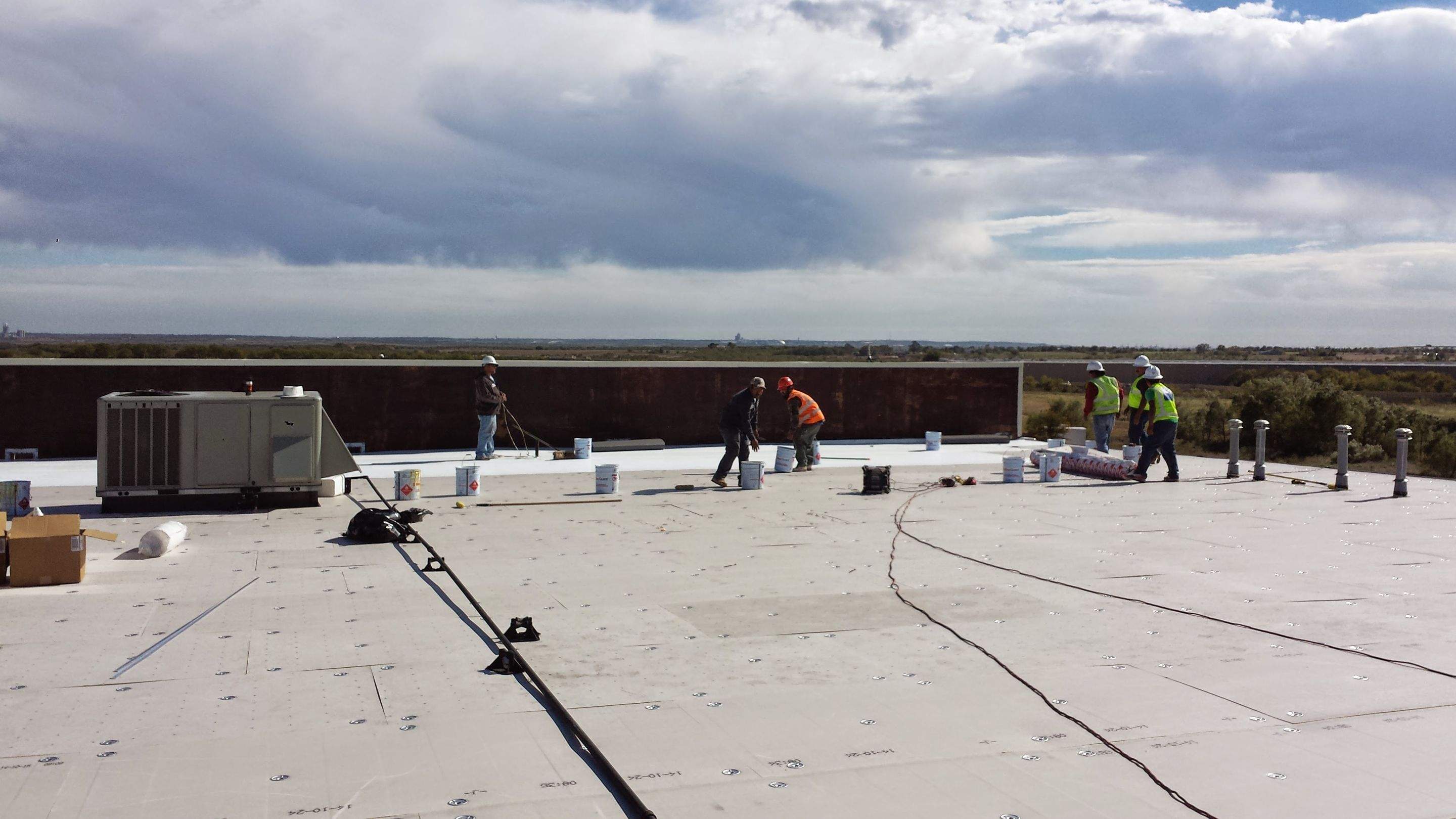 GAF TPO Fully Adhered Flat Roof Project by First United Roofing & Construction