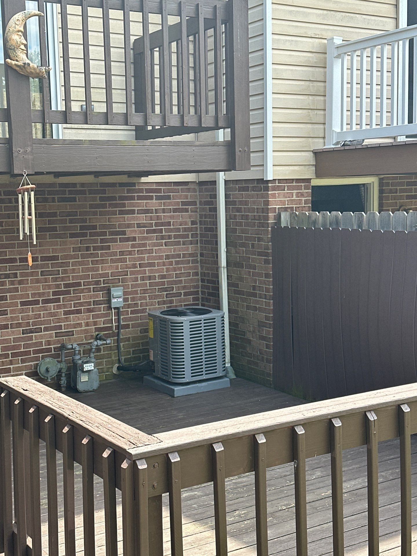 Stamped concrete and redeck  by Cousins Roofing Siding & Decks