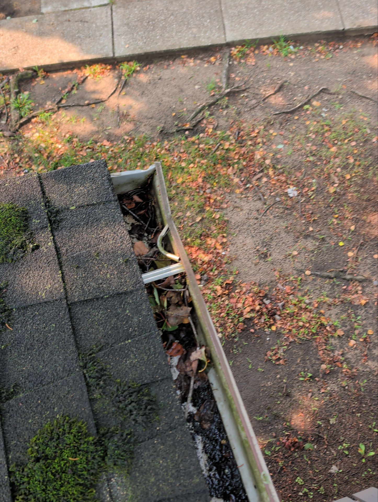 HOA gutter cleaning before photo.