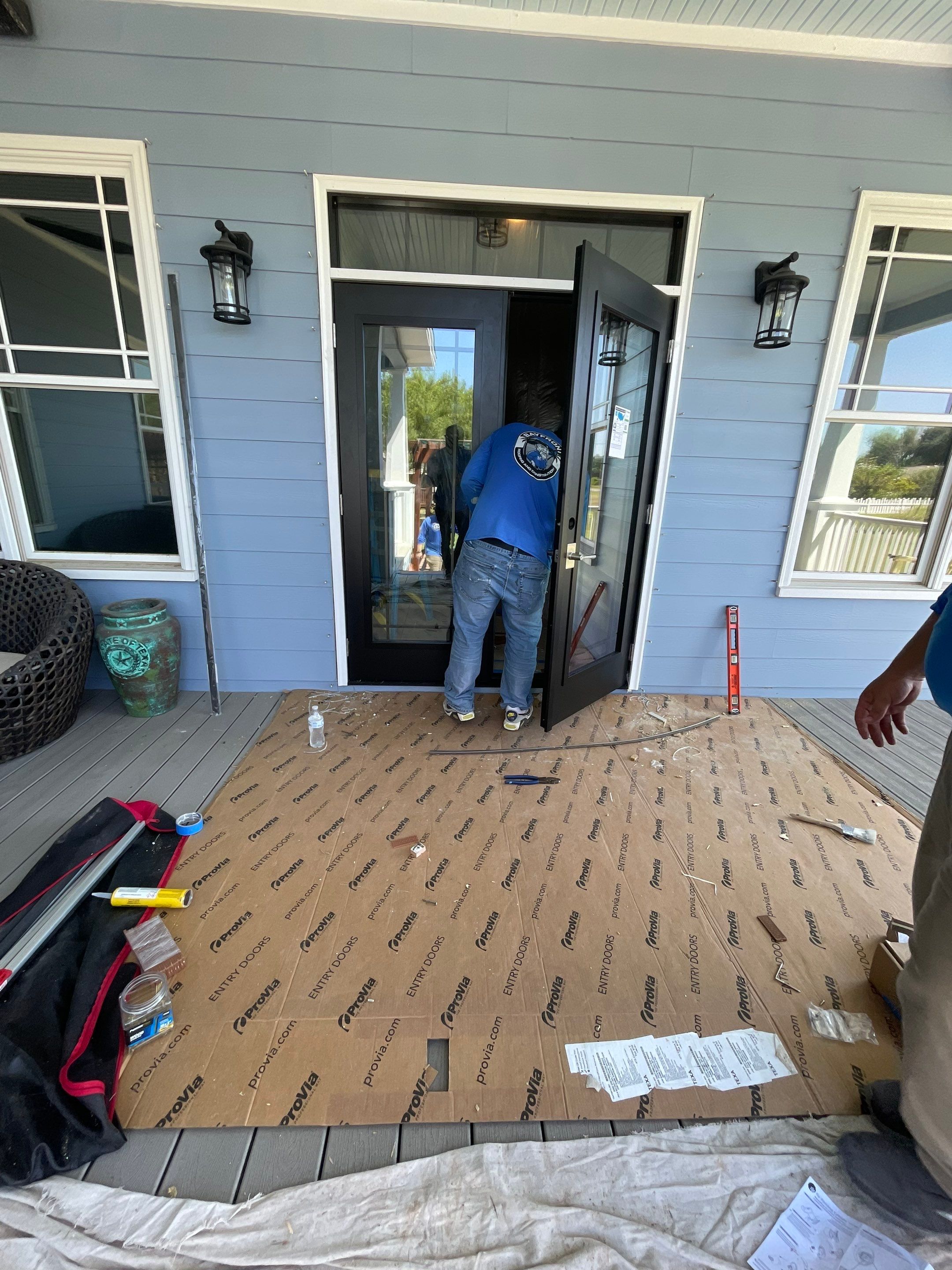 Portland Shore Porch Build and Custom Doors by Bayfront Roofing and Construction