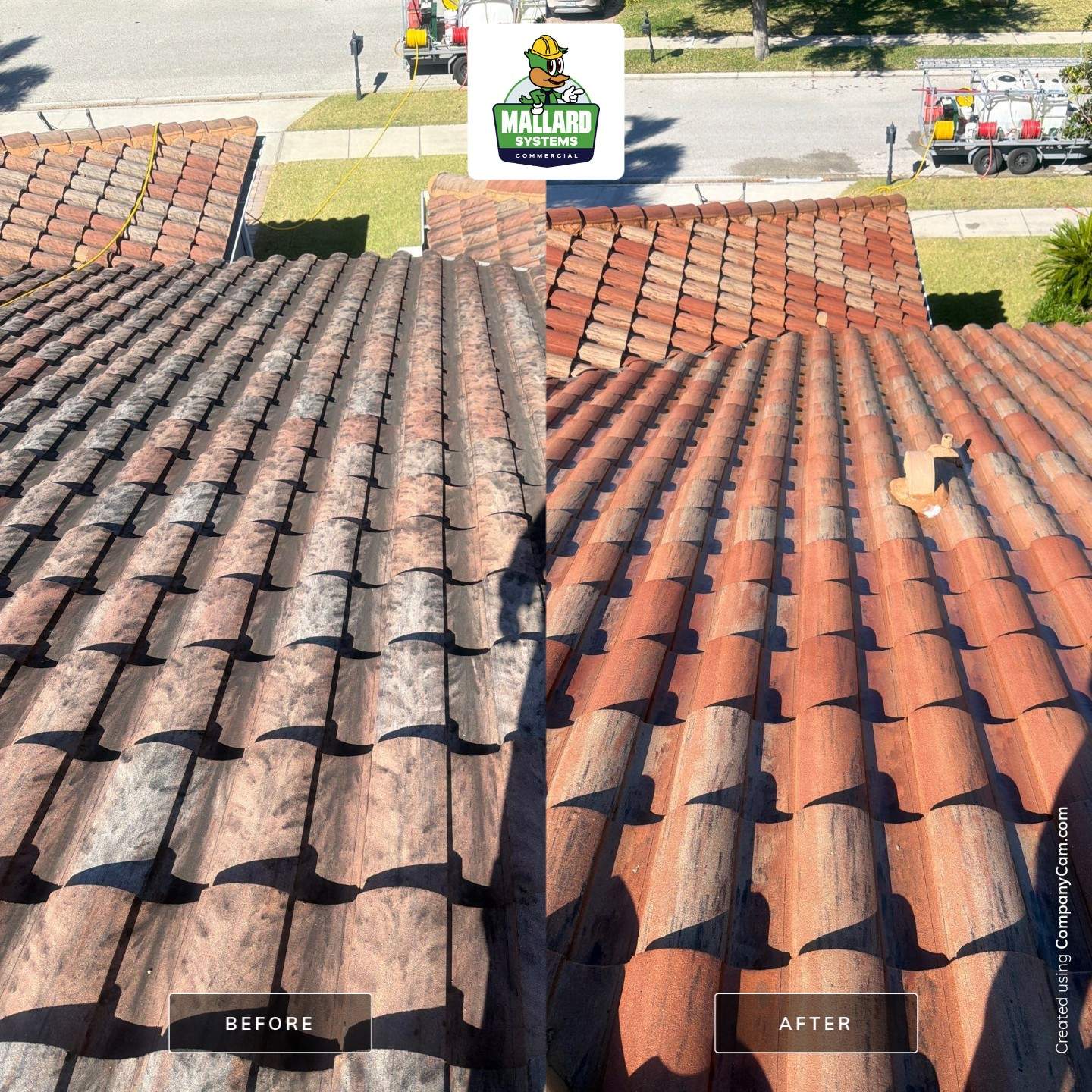 Barrel Tile Roof Cleaning by Mallard Systems