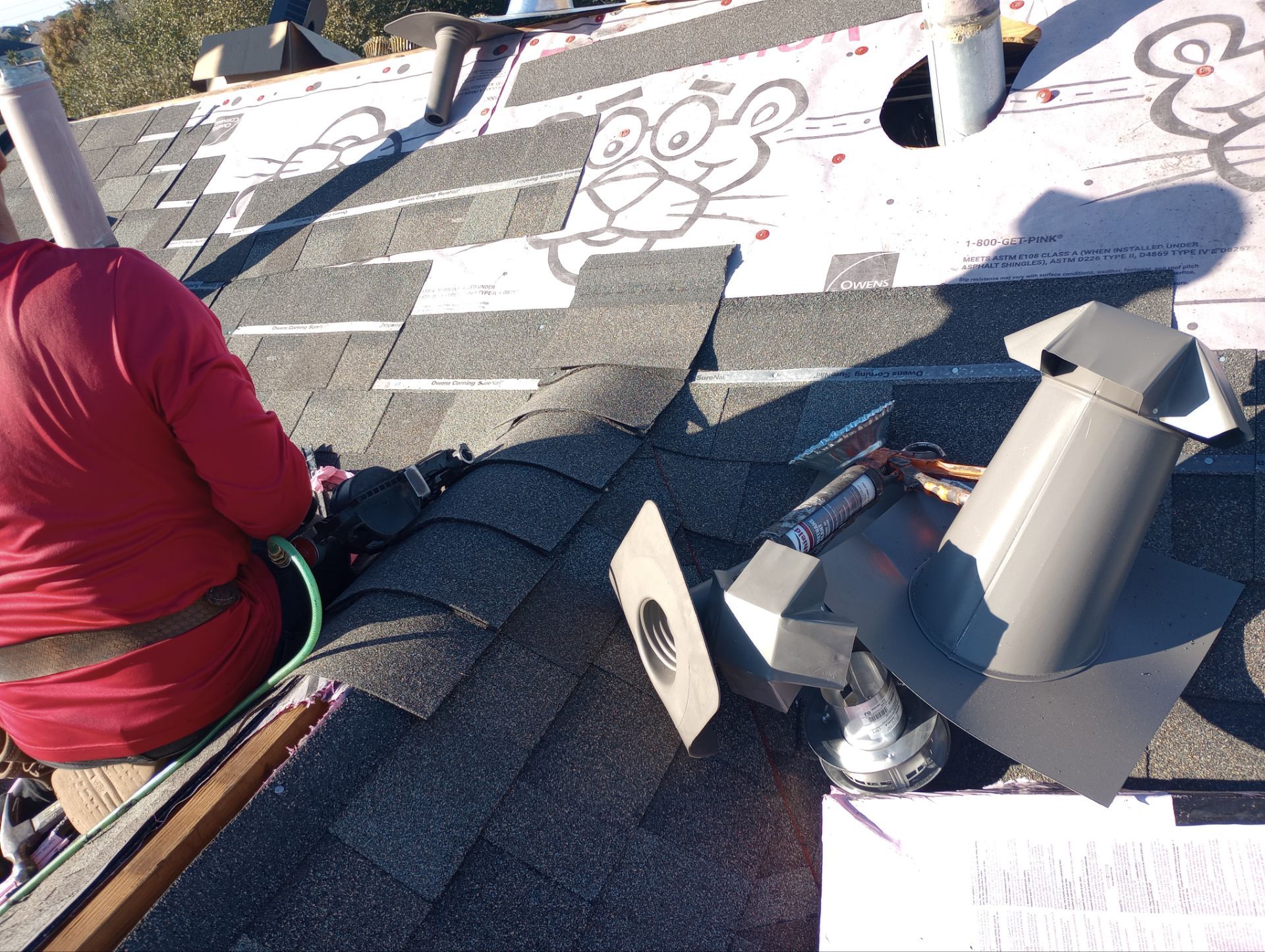 Residential Roofing Installation using Owen's Corning Duration (Lifetime) Shingles by Roof Repair Company