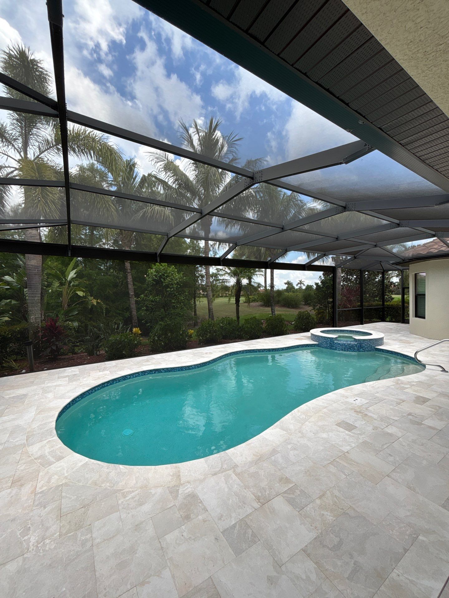 Textured Marble Pool Deck - Bonita National Golf & Country Club by Old Town Pavers Llc