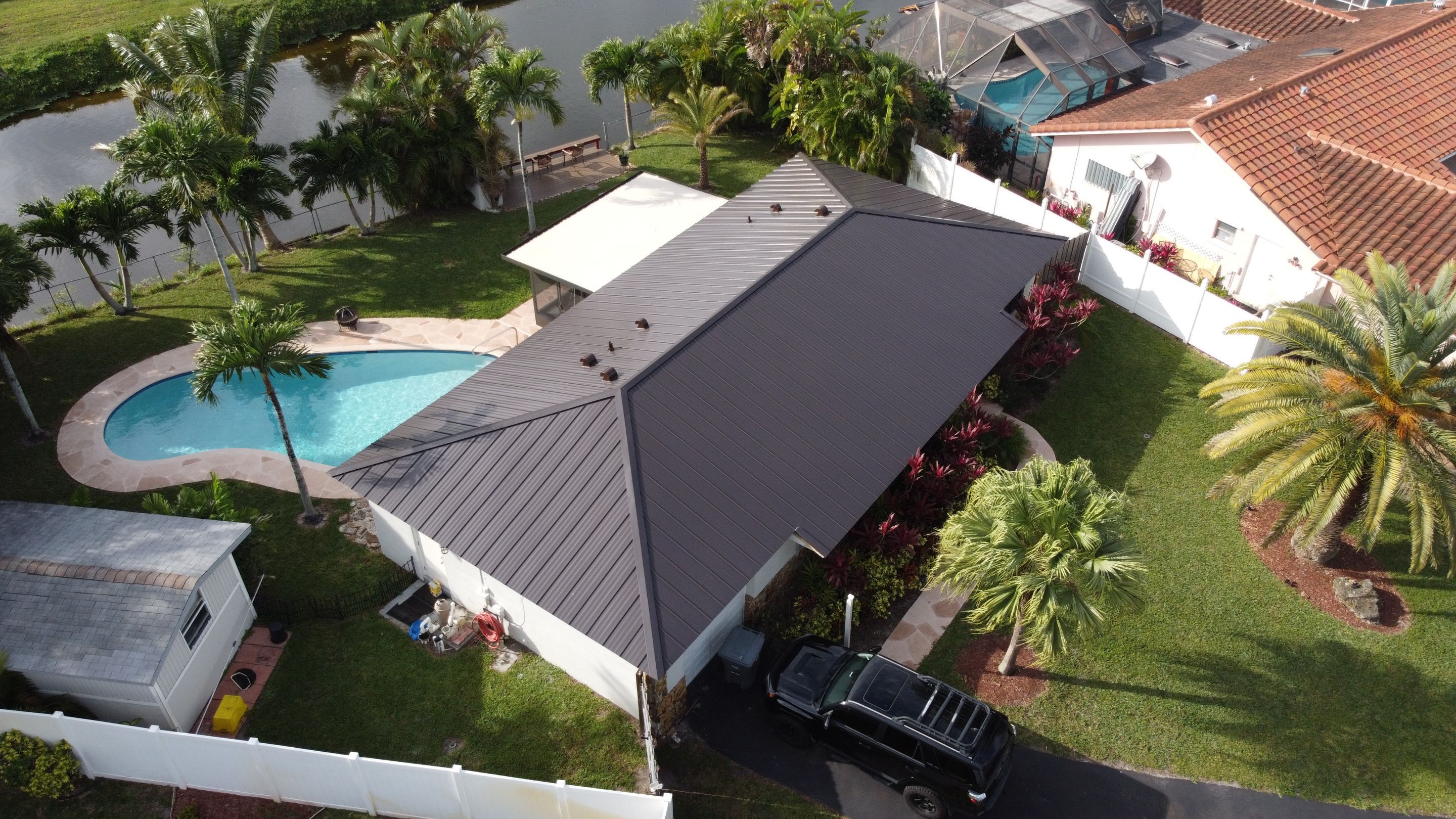 Residential Roofing Installation using 1" Nail strip metal roof by BLUES BROTHERS ROOFING