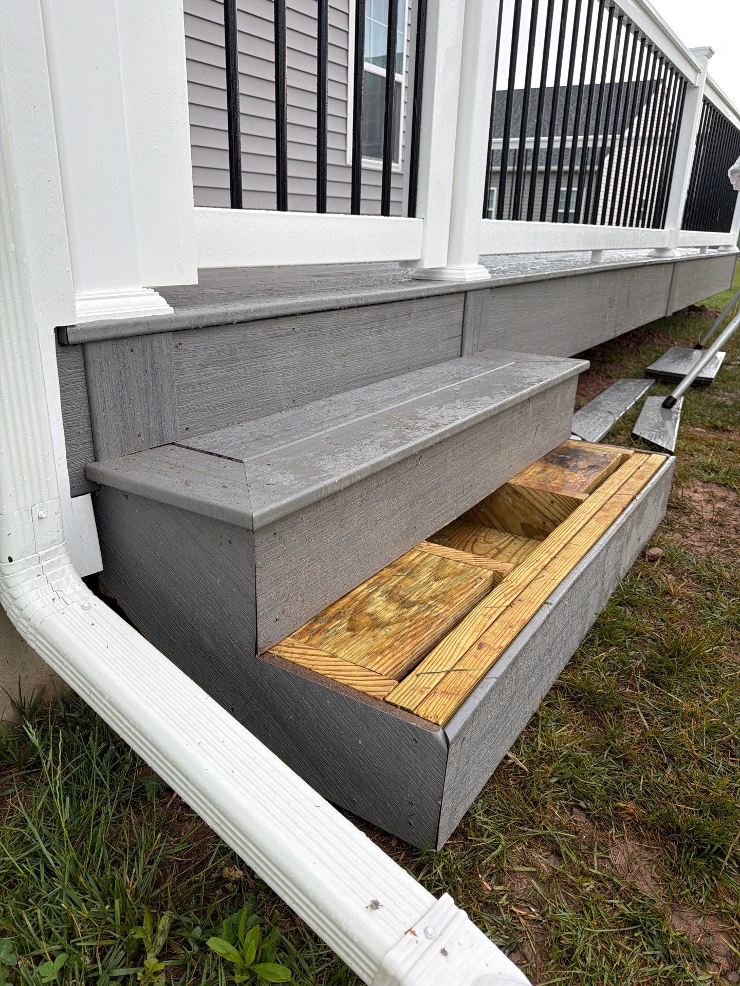 Custom Gray Composite Deck Installation in Duncannon by Esh Builders