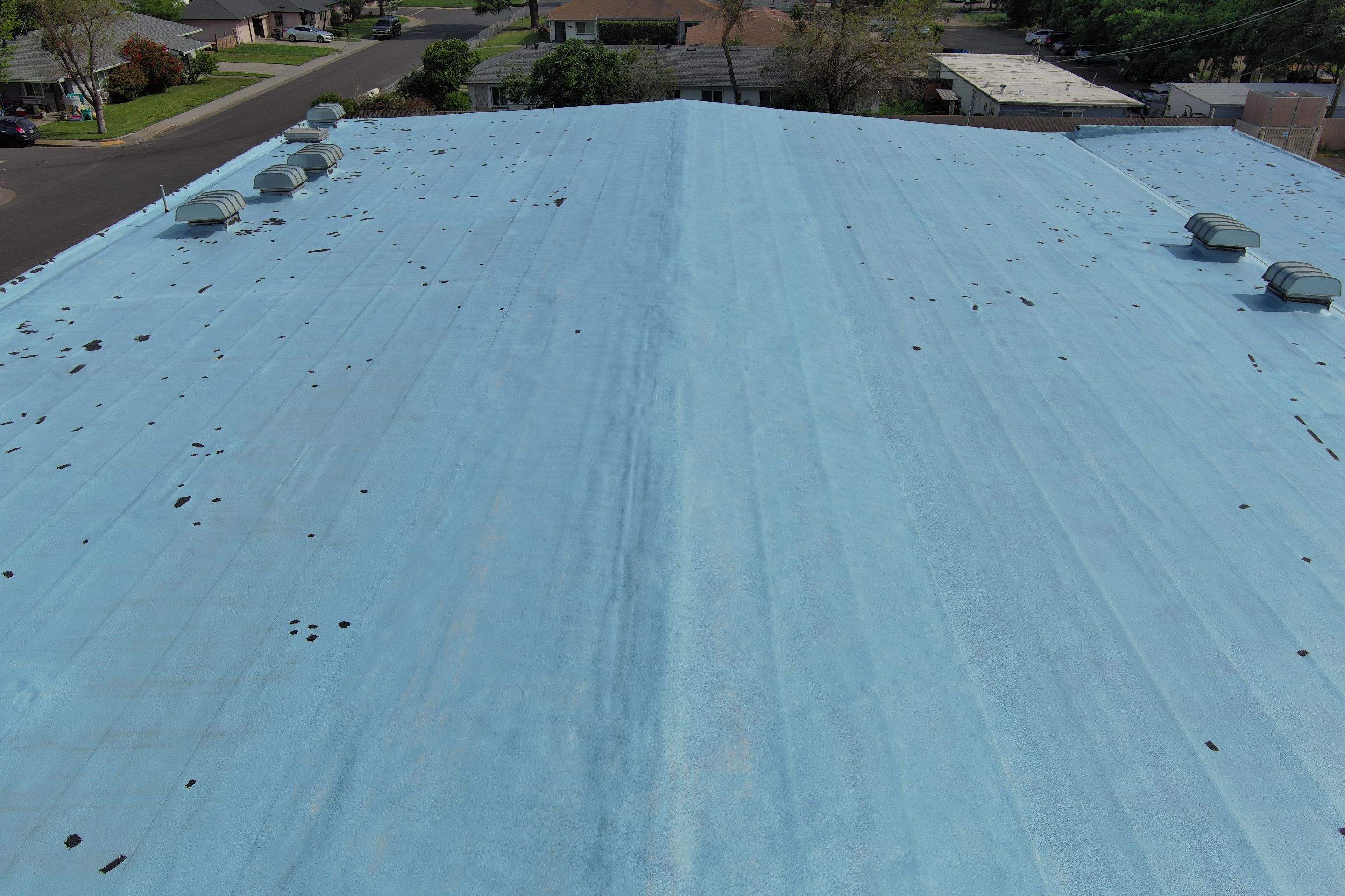 Foam Refurbish using Conklin Benchmark/PUMA XL coatings and spray foam by Straight Edge Roofing Inc