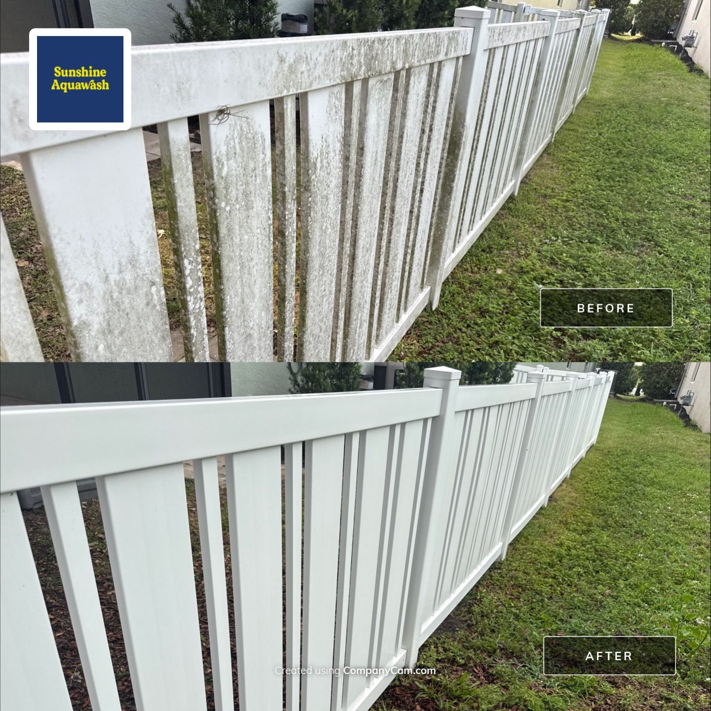 Vinyl Fence & Concrete Cleaning in Central Park at Lakewood Ranch, FL by Sunshine AquaWash