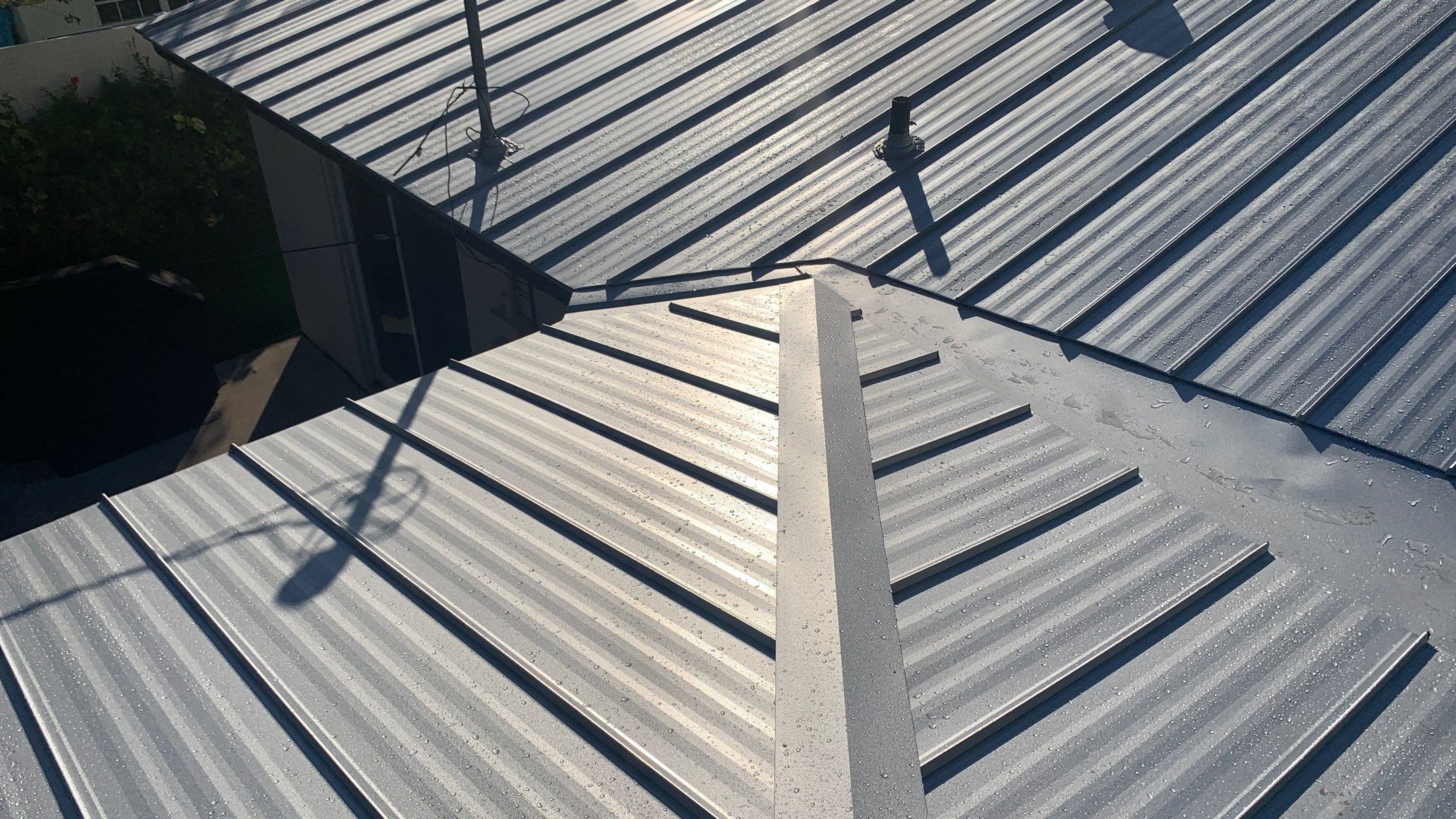Residential Roofing Installation using 1" Nail strip metal roof by BLUES BROTHERS ROOFING