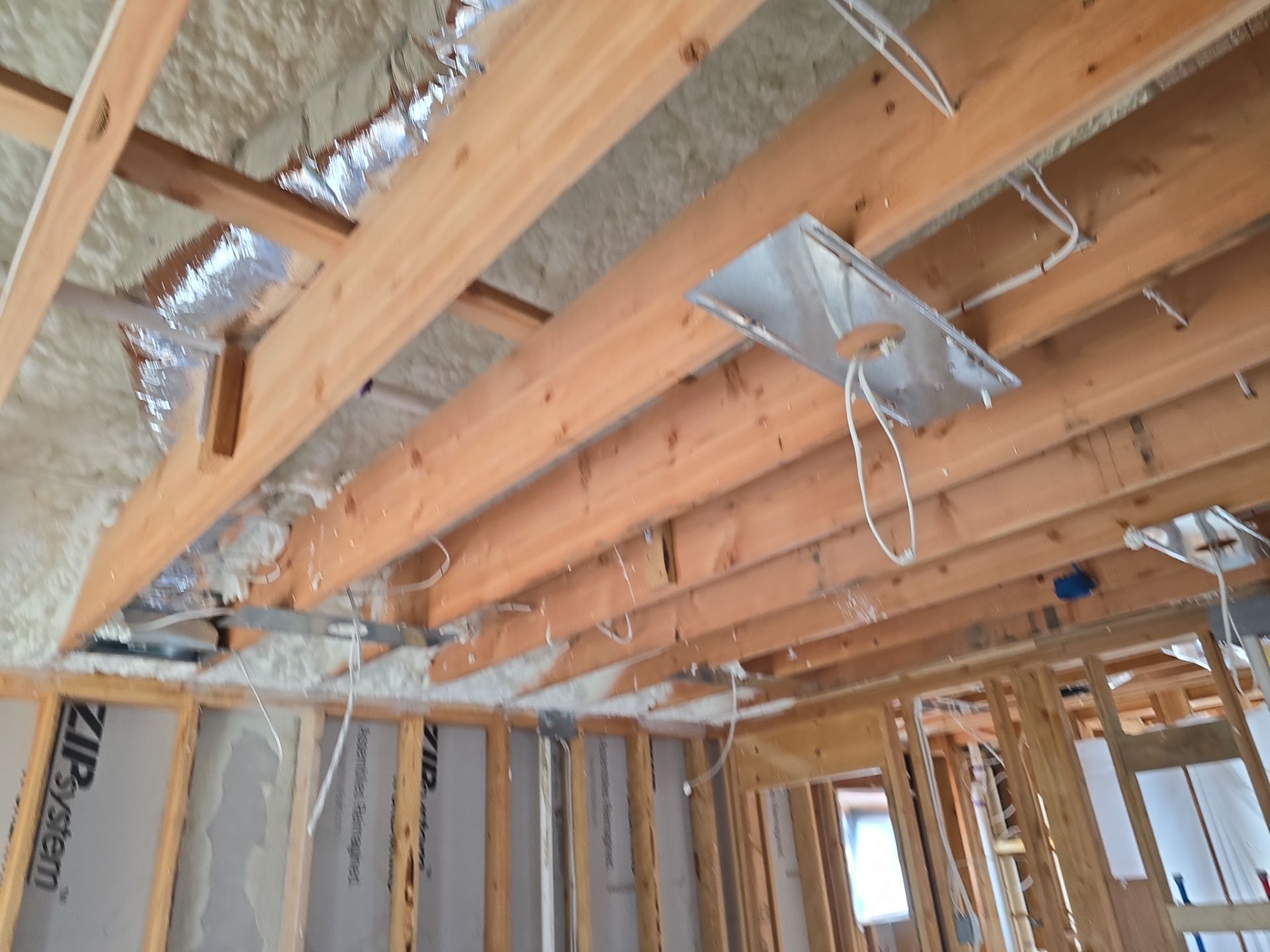 New Home Construction using open cell spray foam by NYS Foam & Energy