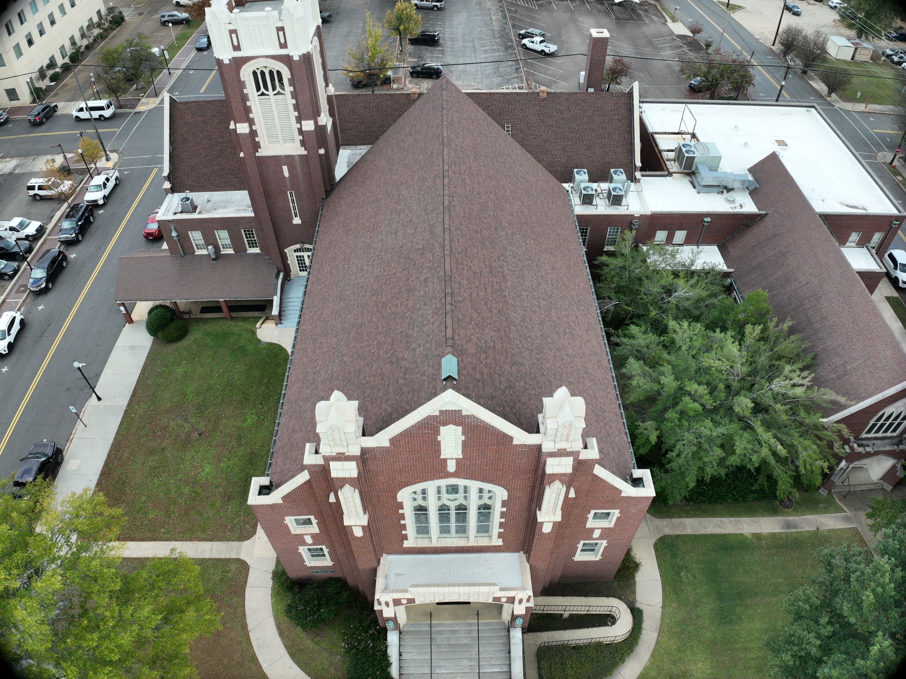 Commercial Roof Replacement using Malarkey Vista Shingles and 50 mil PVC by Hostetler Roofing