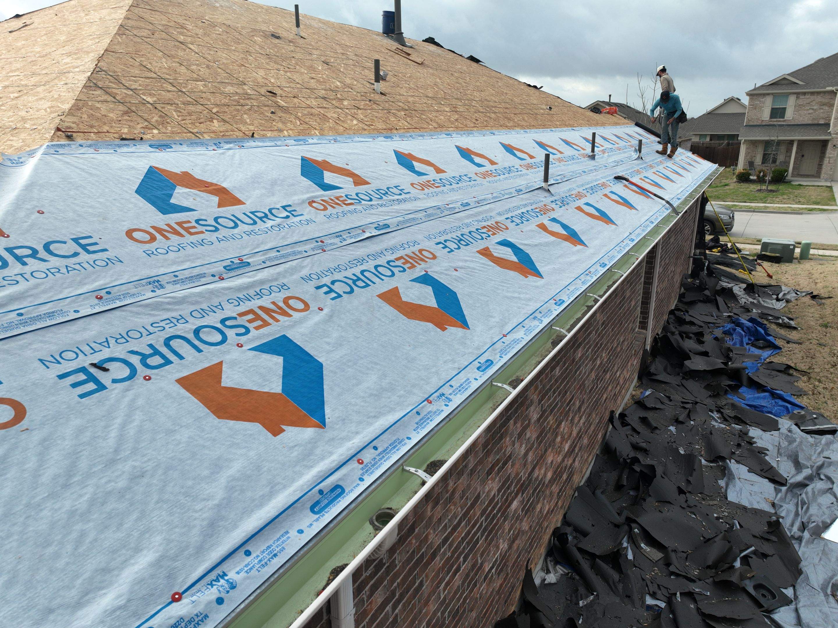 Residential Roofing Installation using Malarkey Highlander Weathered Wood Plus by OneSource Roofing and Restoration