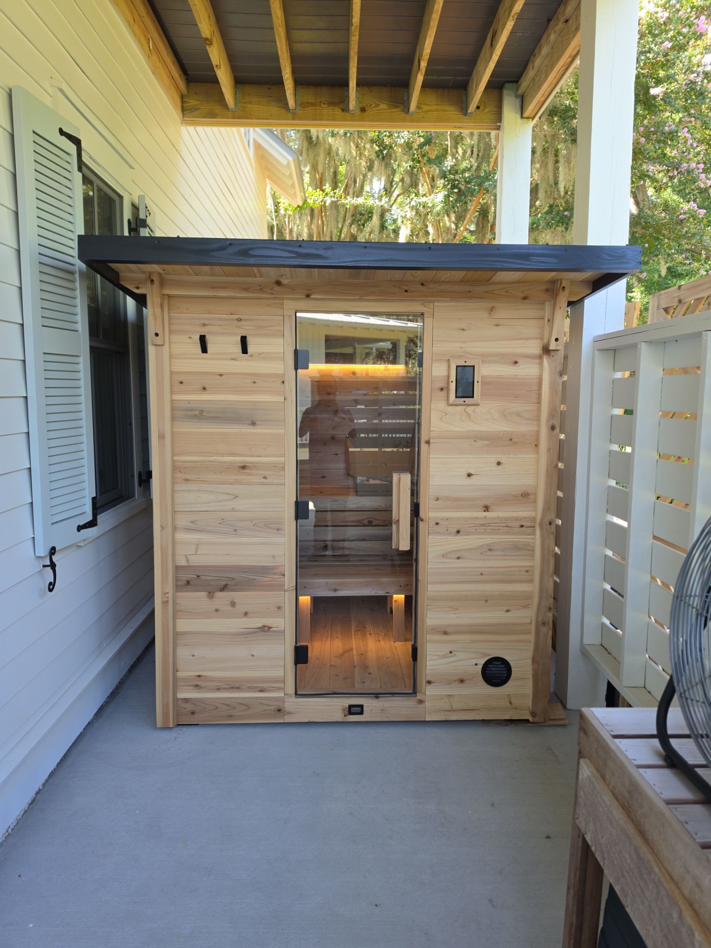 Outdoor Cabin Sauna Installation and Electrical Service in Seabrook by Selectric LLC