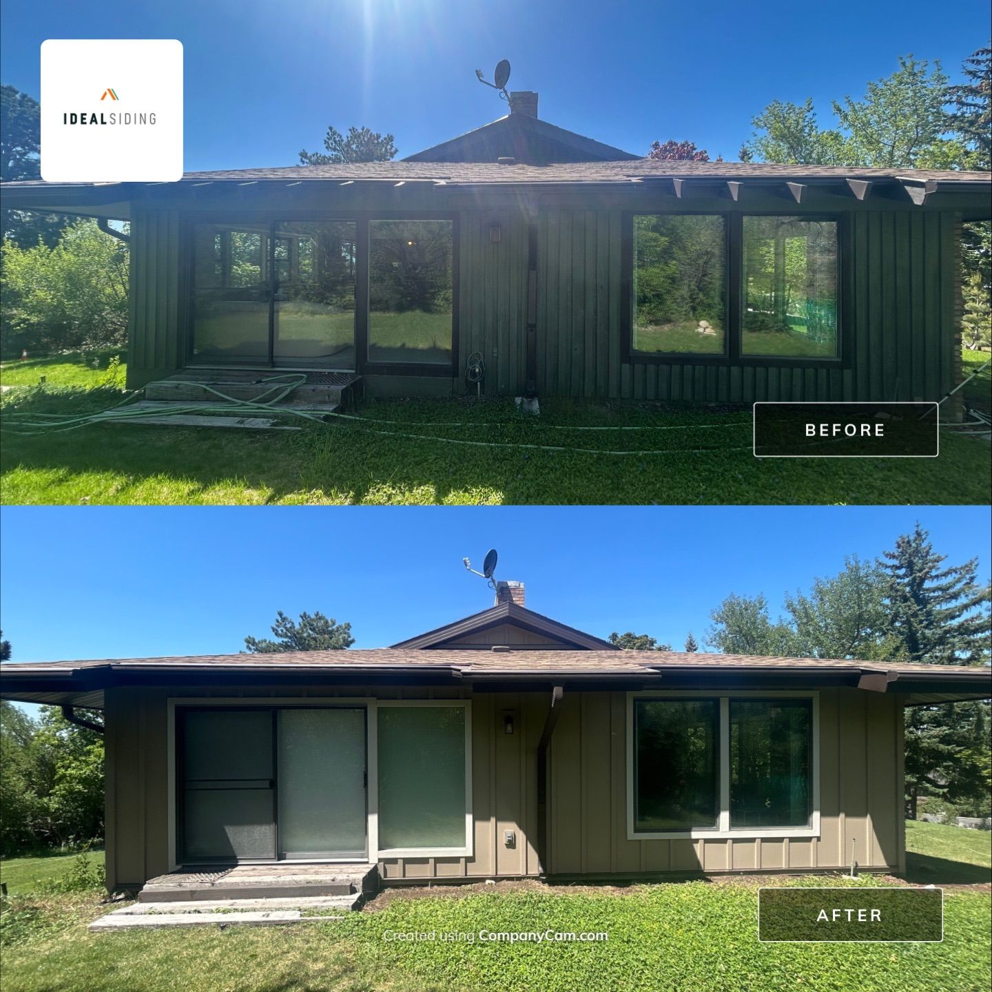 Complete Hardie Colorplus Board and Batten replacement with Custom Soffit Transformation in Sandy by Ideal Siding Utah
