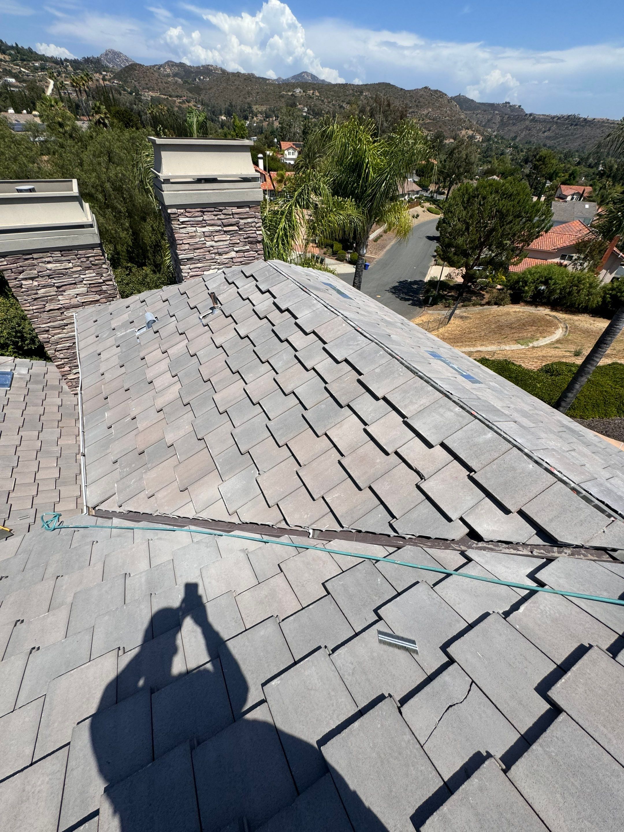 Full Roof Replacement Featuring Staggered Eagle Concrete Tiles in Poway by Reliable Roofing San Diego Inc.