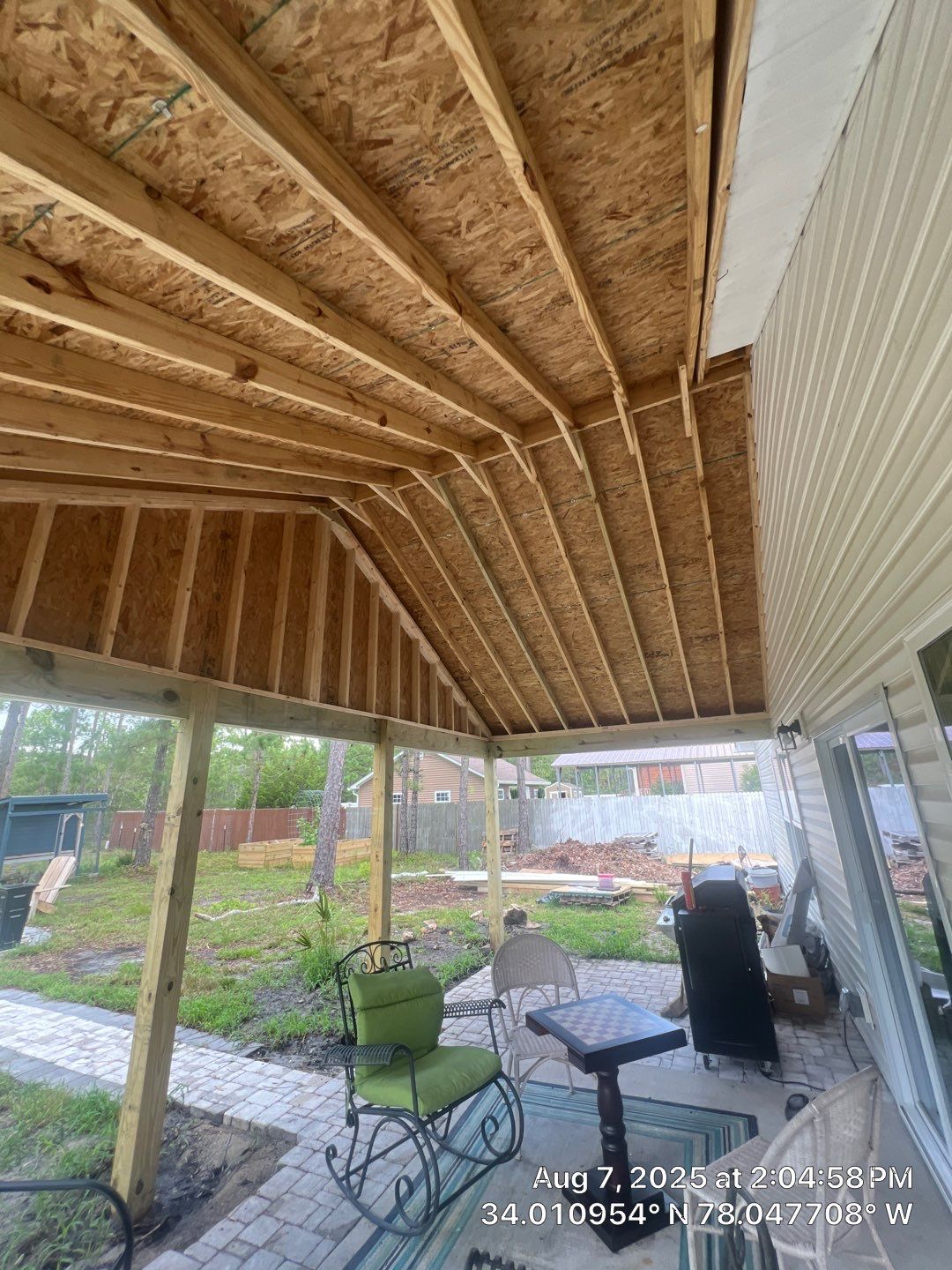 Custom Covered Porch Addition in Boiling Spring Lakes, NC by RGR Construction and Roofing, LLC