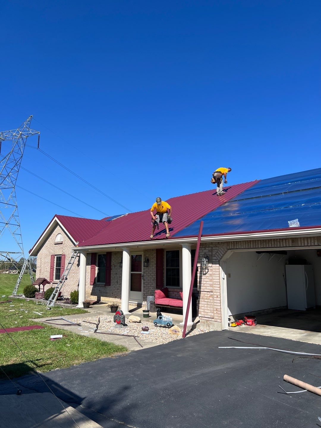 Residential Roofing Installation using Performance Panel Metal - Burgandy by RoofX 