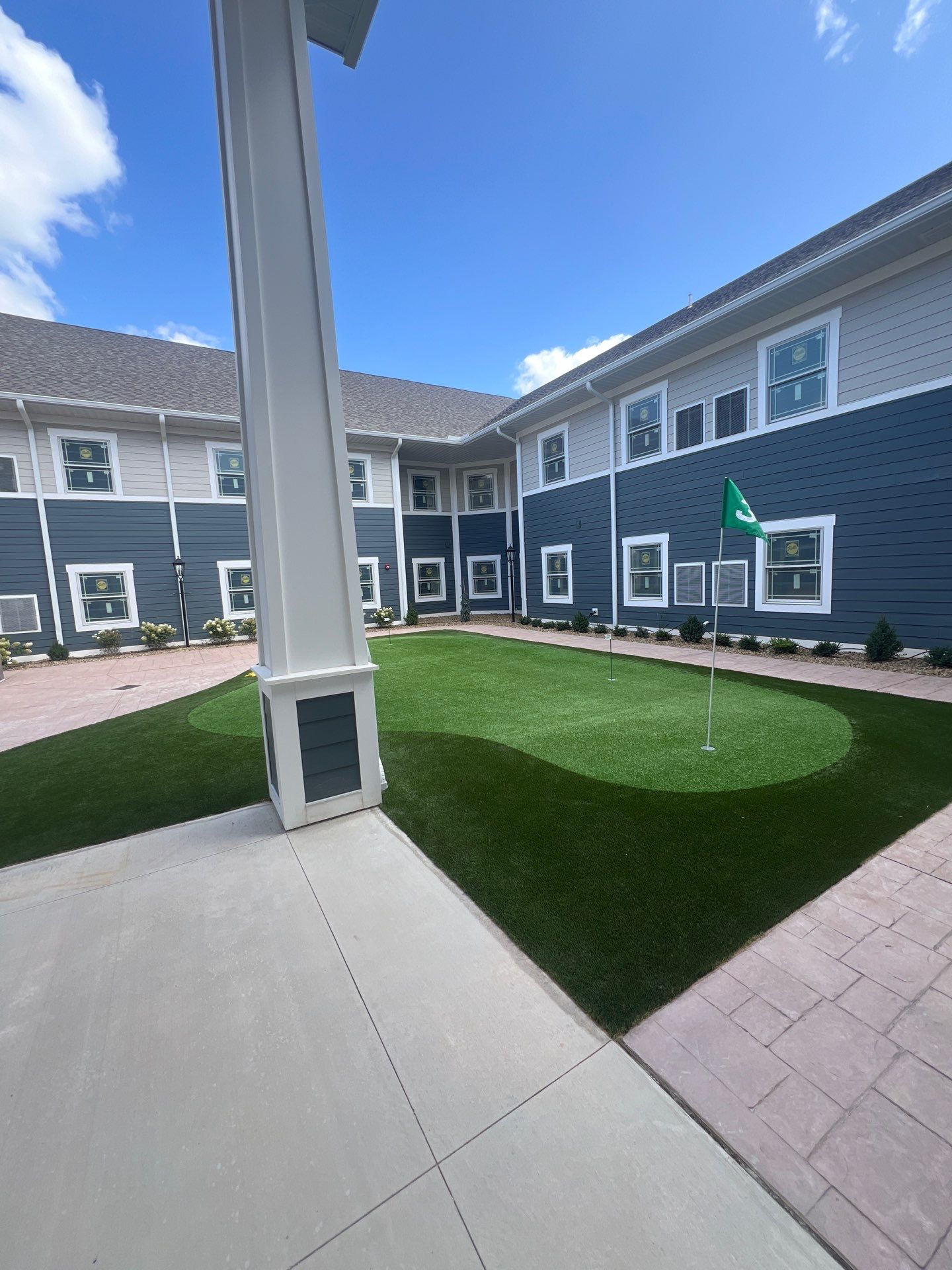Senior Living Synthetic Golf Green Installation at Saybrook Inn by Southwest Greens Midwest