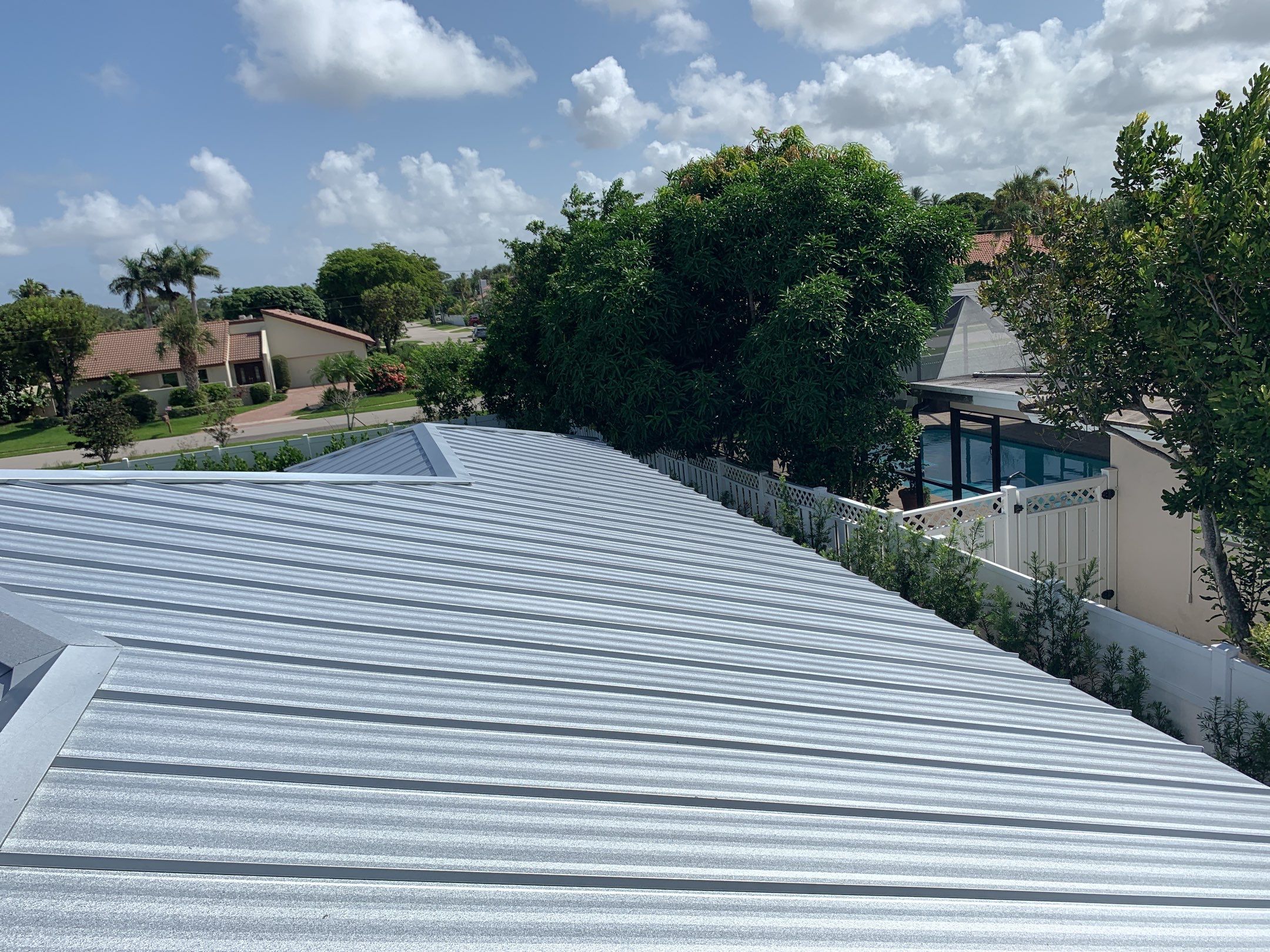 Residential Roofing Installation using 1" Nail strip metal roof by BLUES BROTHERS ROOFING