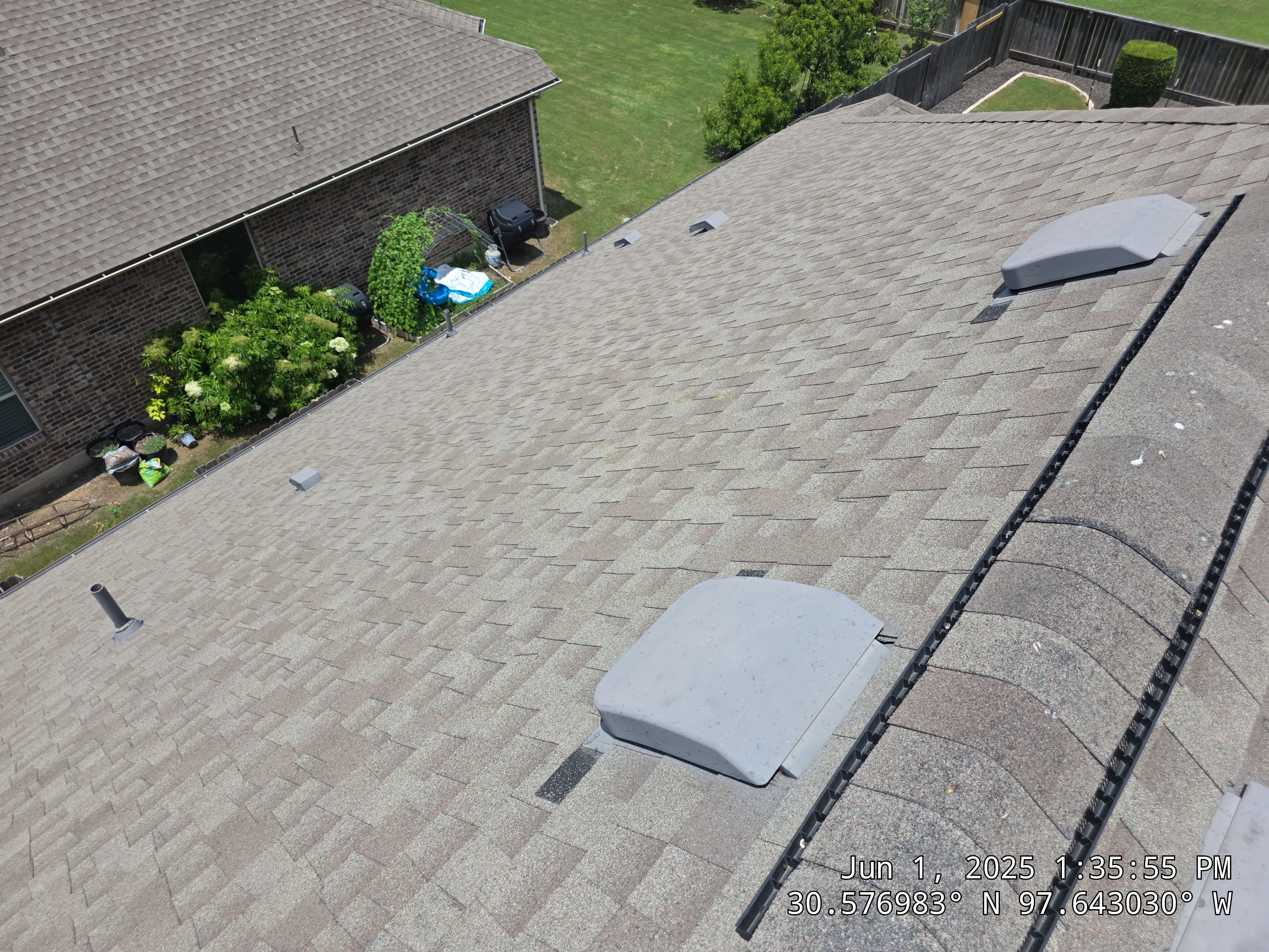 Architectural Shingle Roof Replacement and Hail Damage Restoration in Round Rock by Caliber Restoration LLC