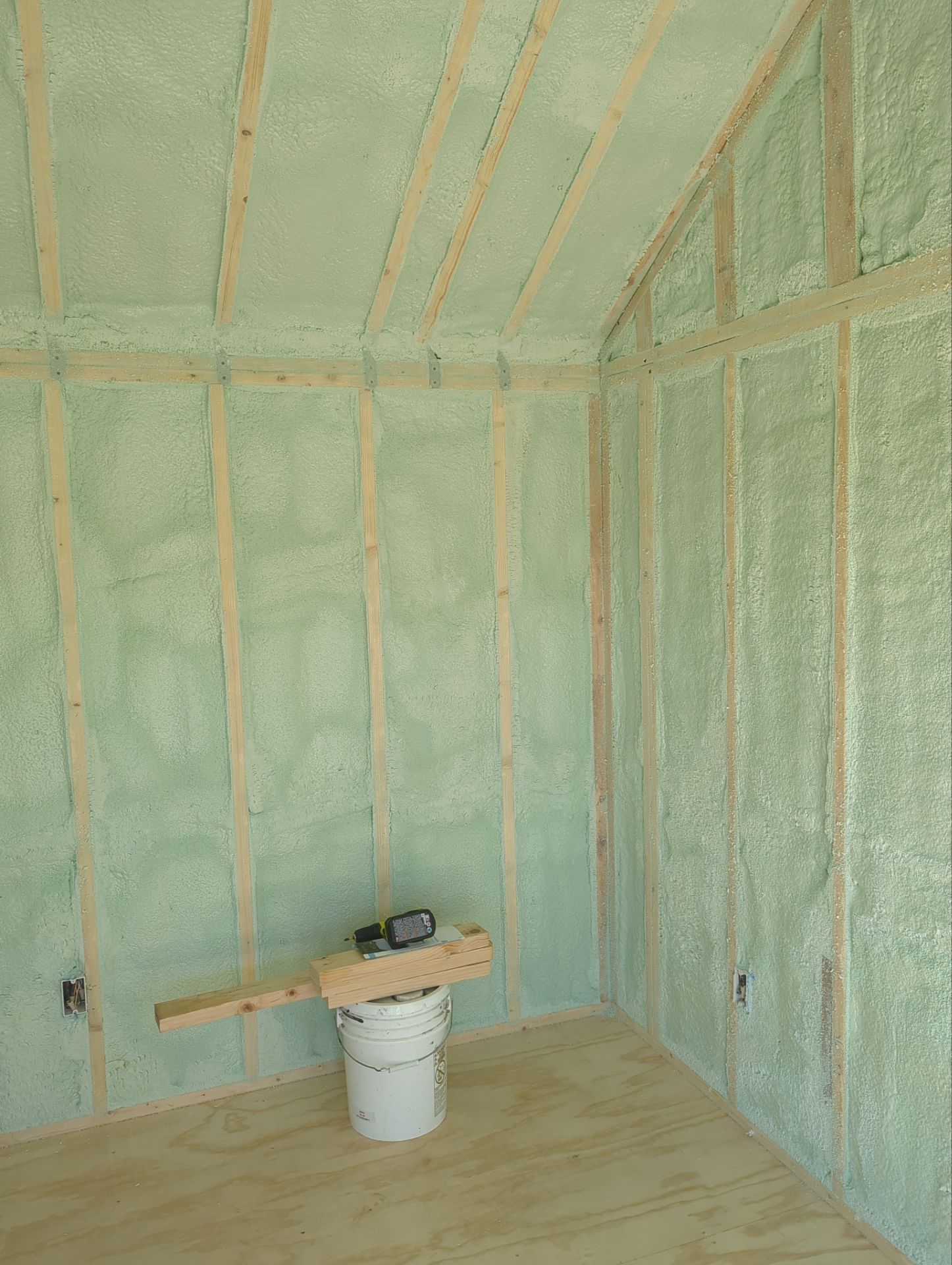 Exterior Walls using Closed Cell Spray Foam by NYS Foam & Energy