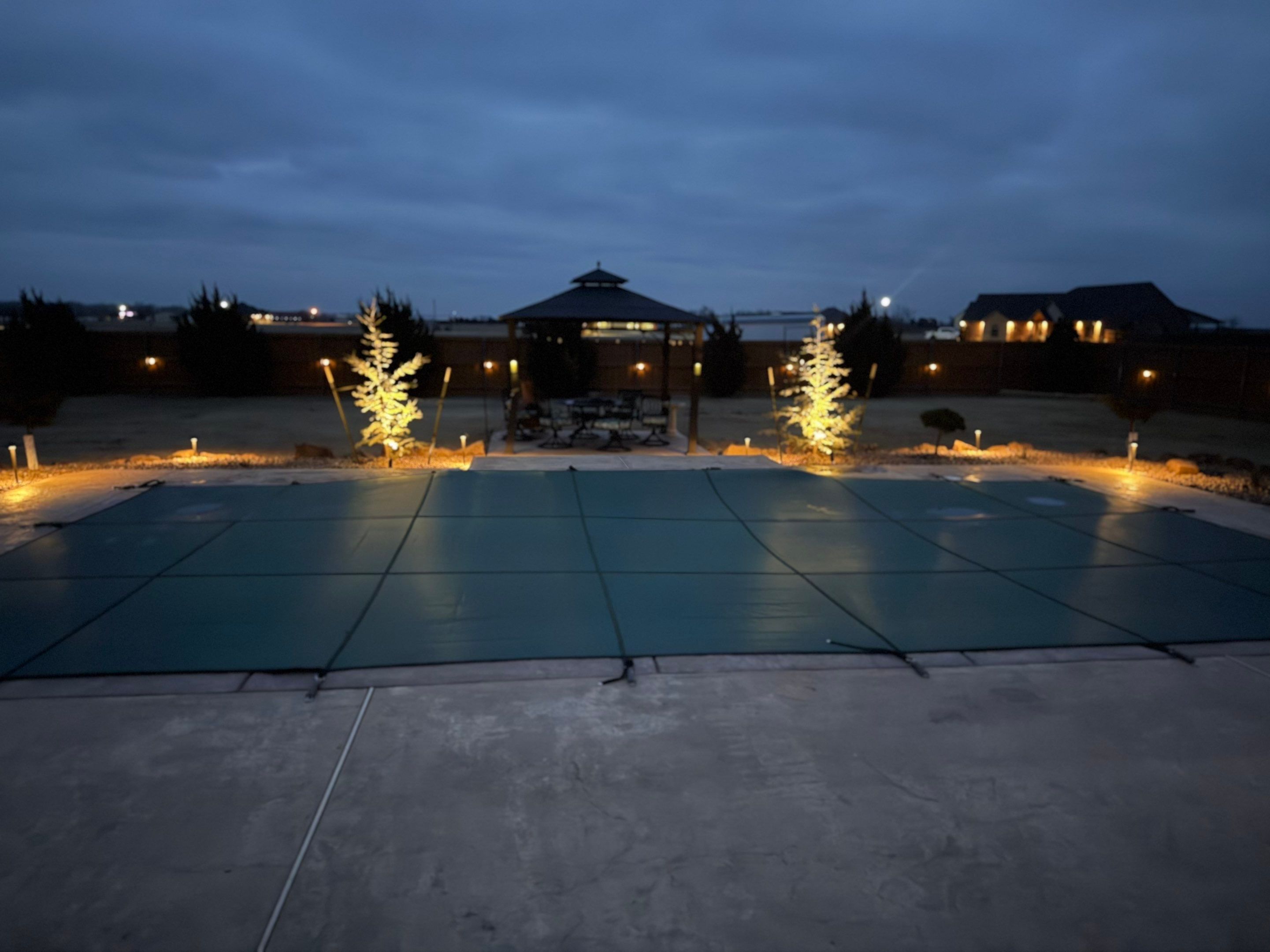 Landscape installation w/ irrigation and landscape lighting by Clays Services Inc