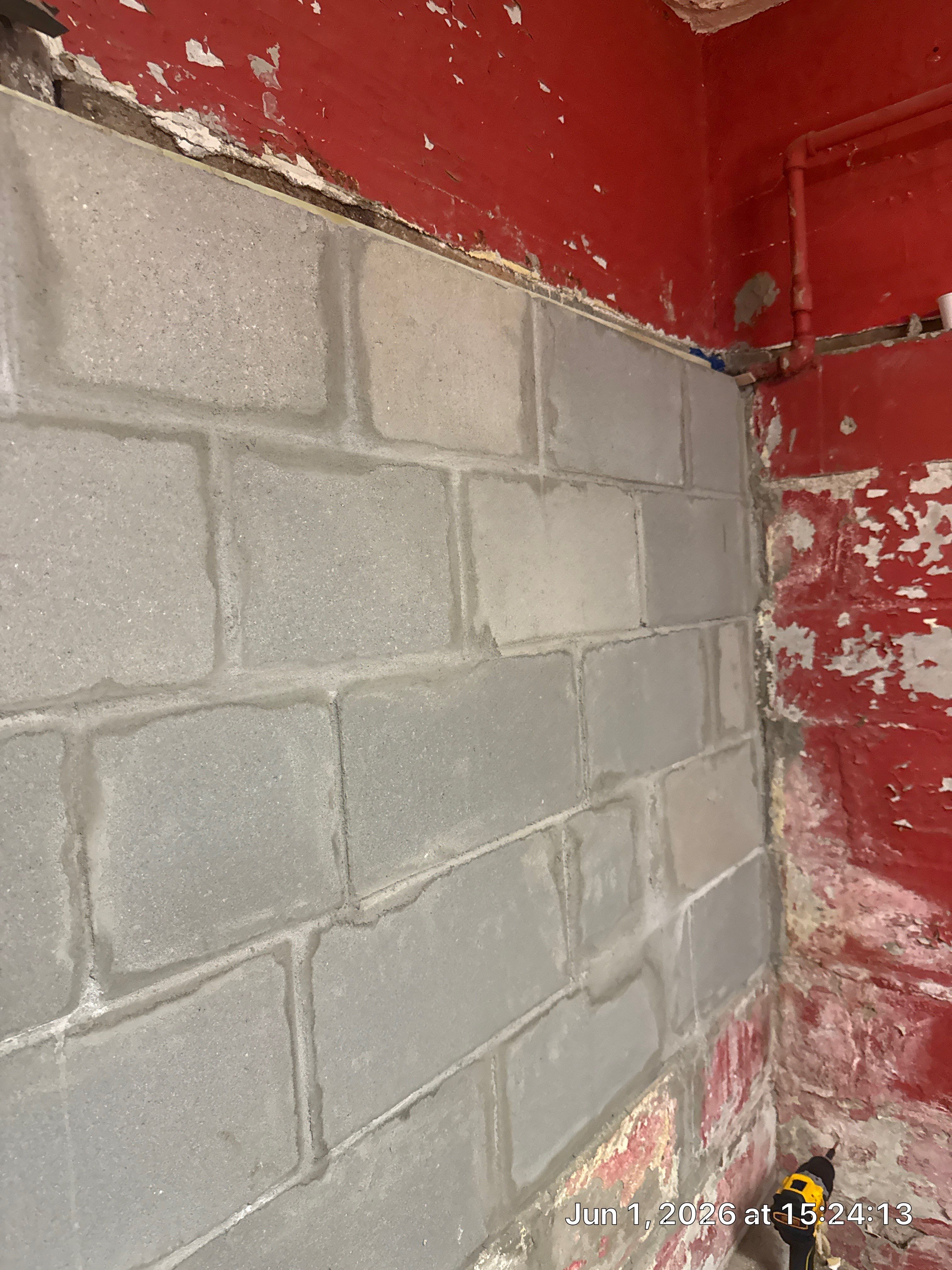Structural Masonry Wall Installation and Basement Repair in Lincoln by CompanyCam Sales Demo