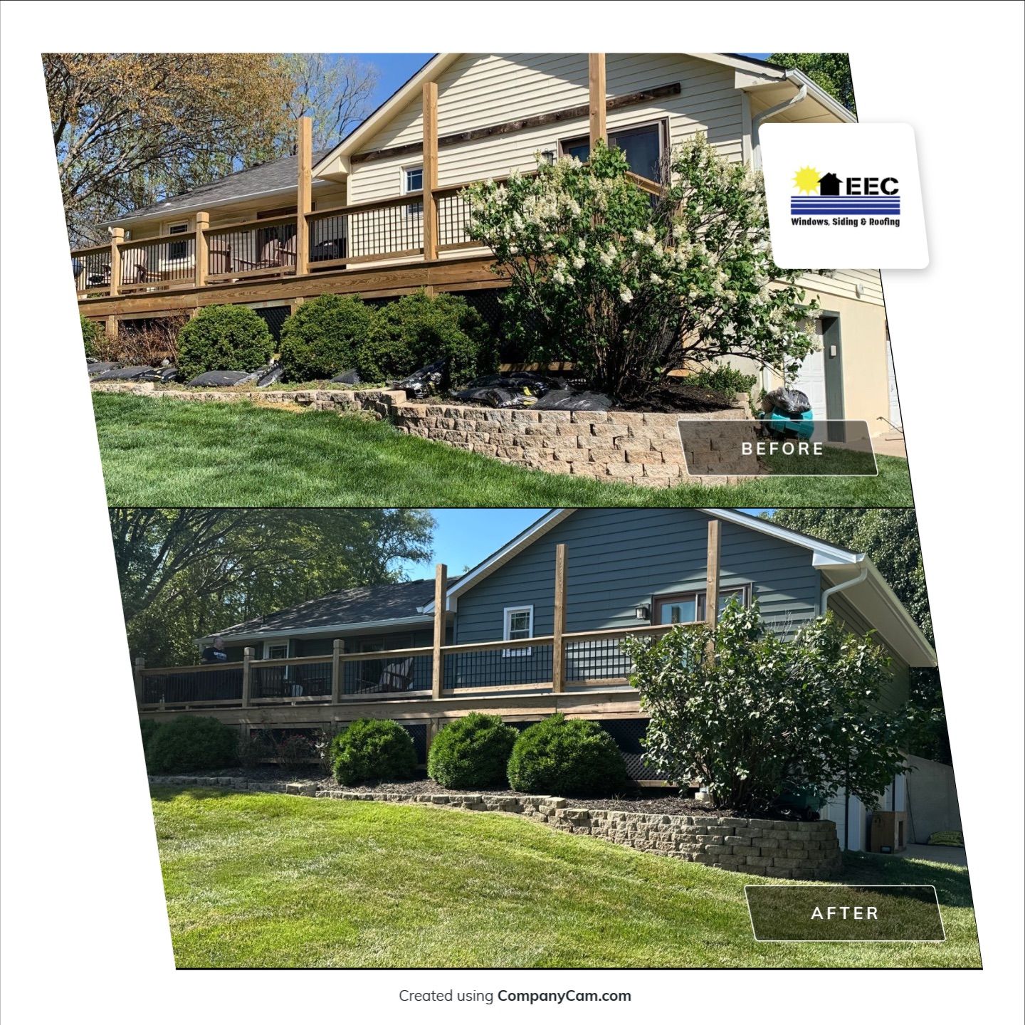 New Craneboard Siding on this Platte City, Mo home  by EEC  Windows, Siding & Roofing 