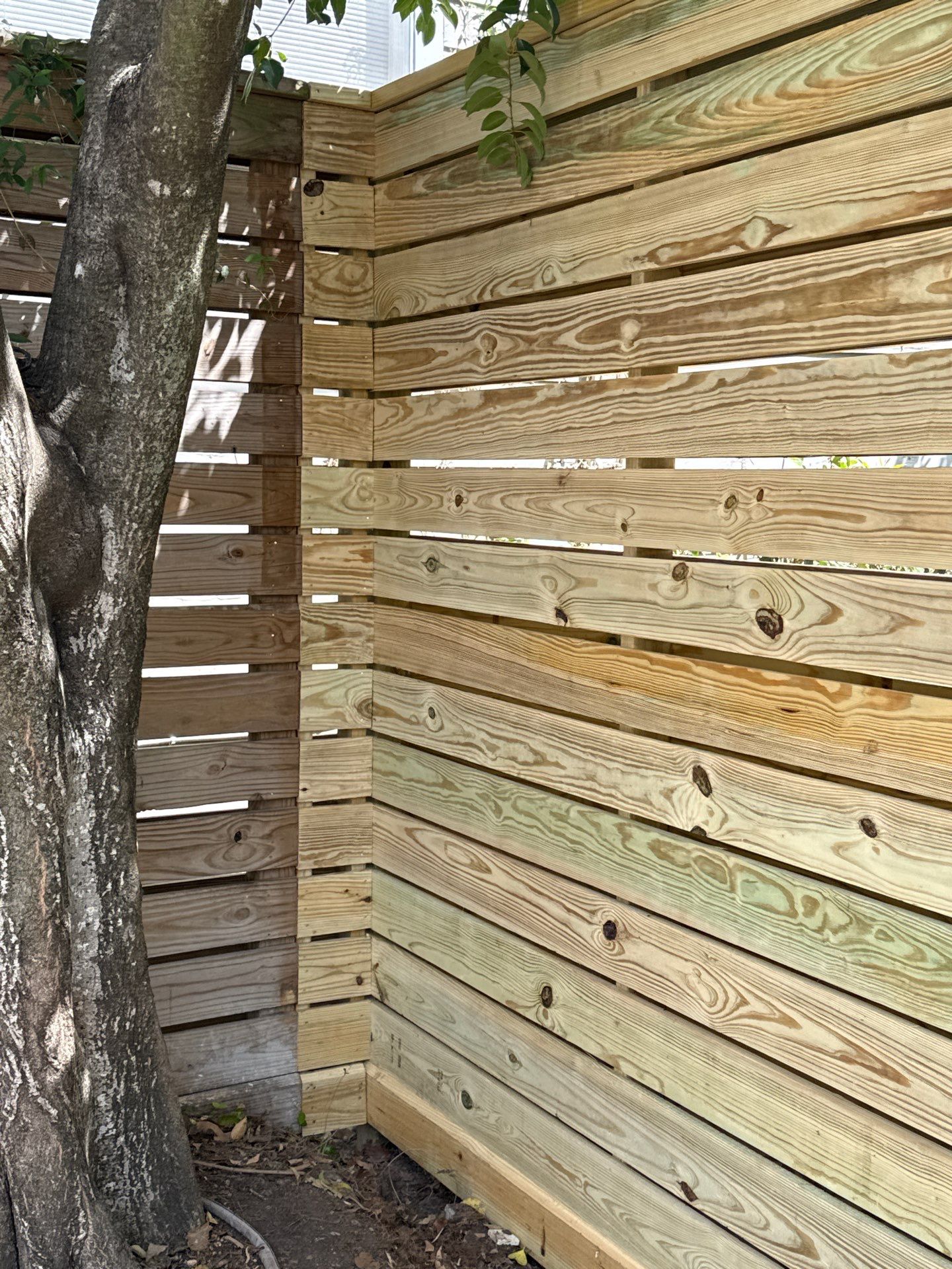 Modern Treated Pine Horizontal Fence by Tim's Fences