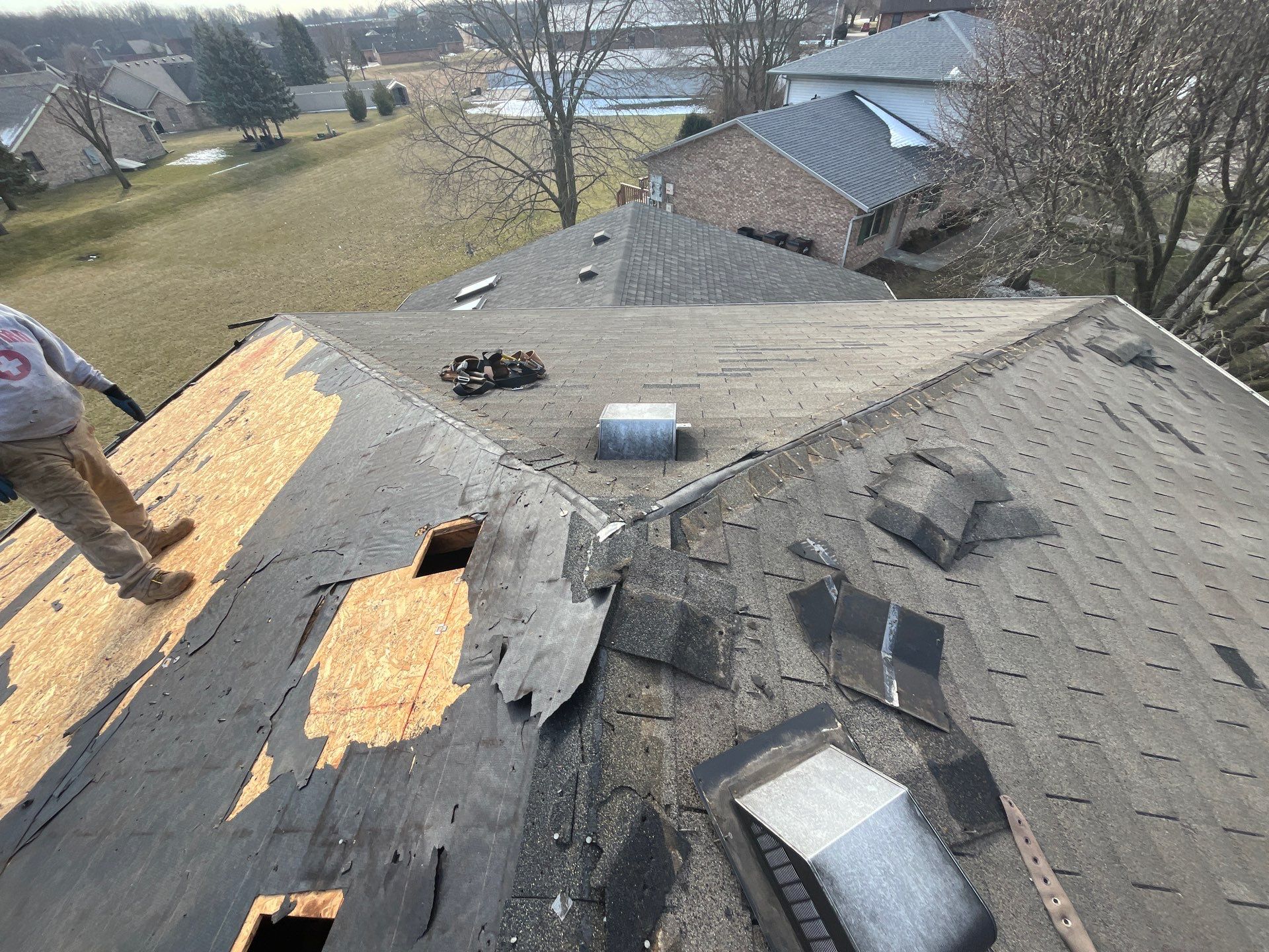 Residential Roofing Installation using GAF Timberline HDZ Weathered Wood by Nitro Roofing and Construction