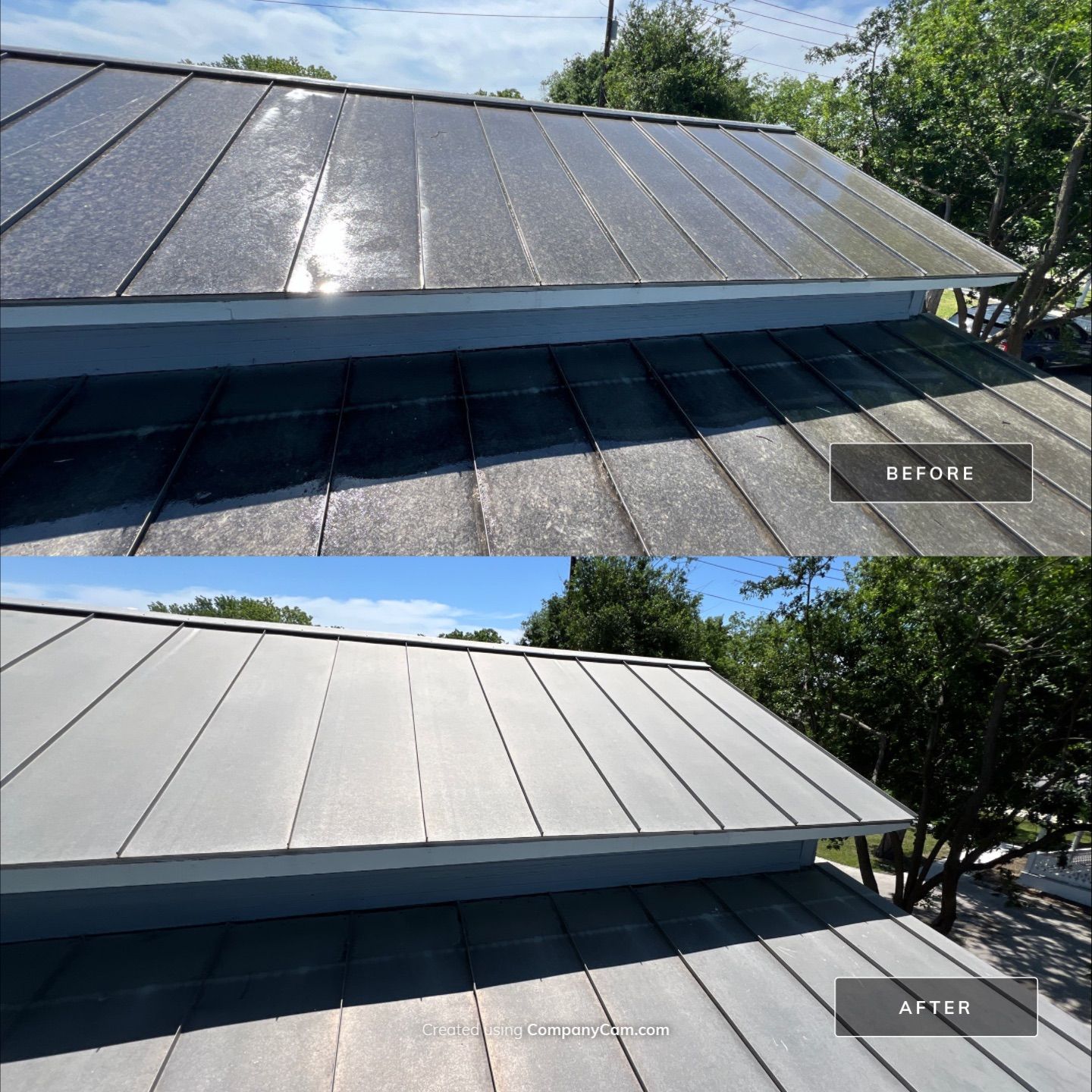 Metal Roof Wash Project in New Braunfels by Bright Choice