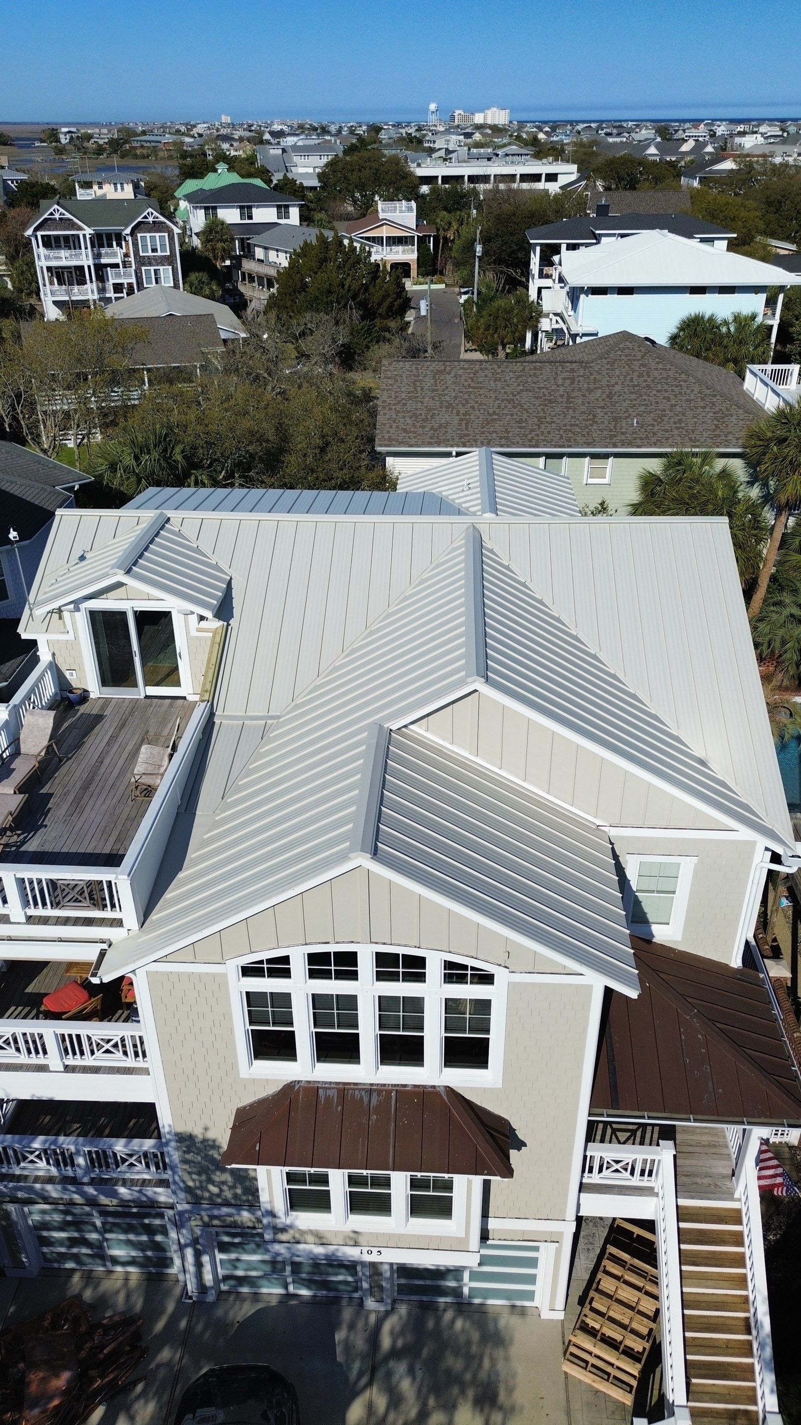 Standing Seam Metal Roof Installation- Wrightsville Beach, NC by Summit Roofing 