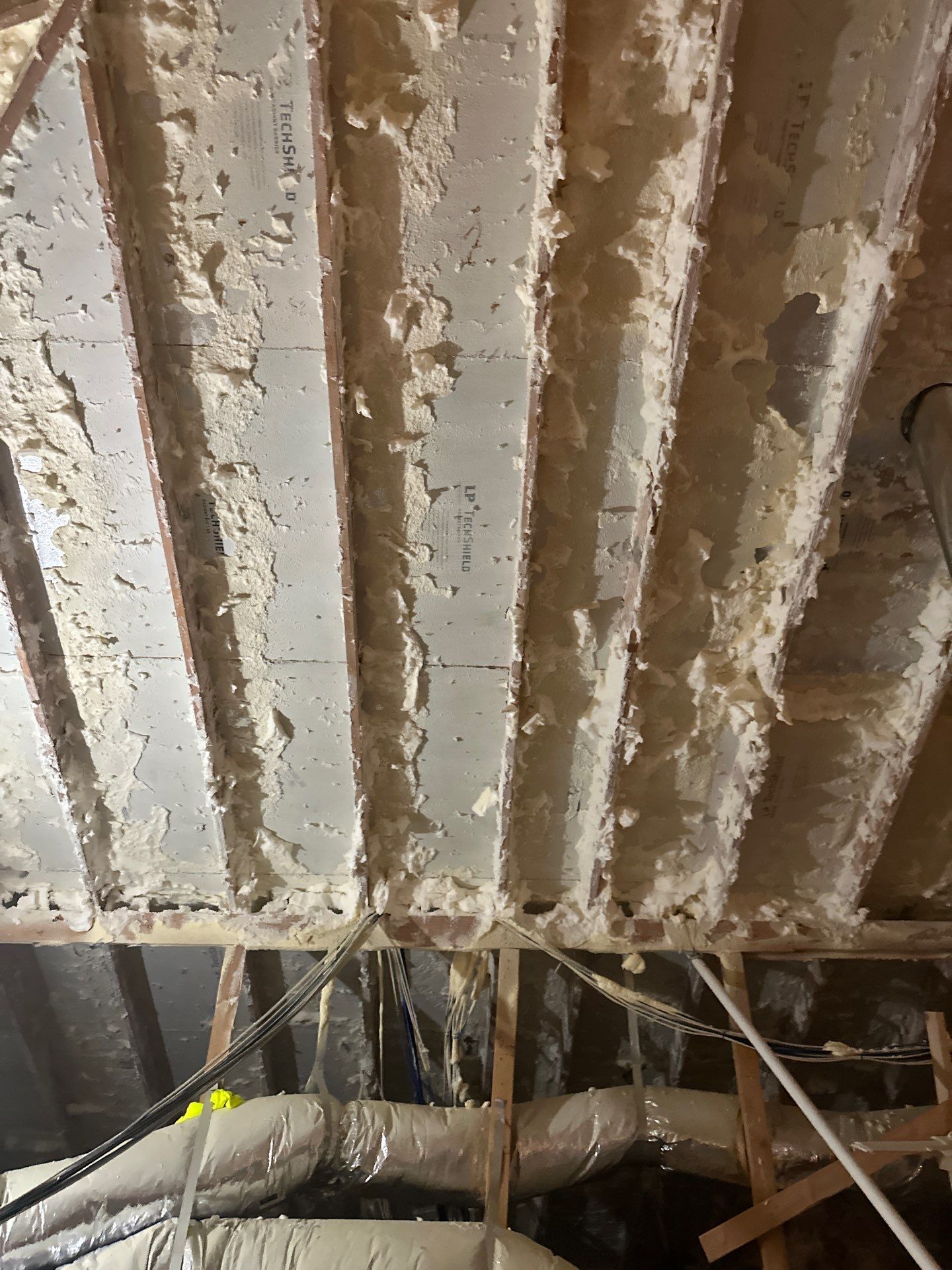 Spray foam insulation removal & re spray by Apex Insulation Solutions