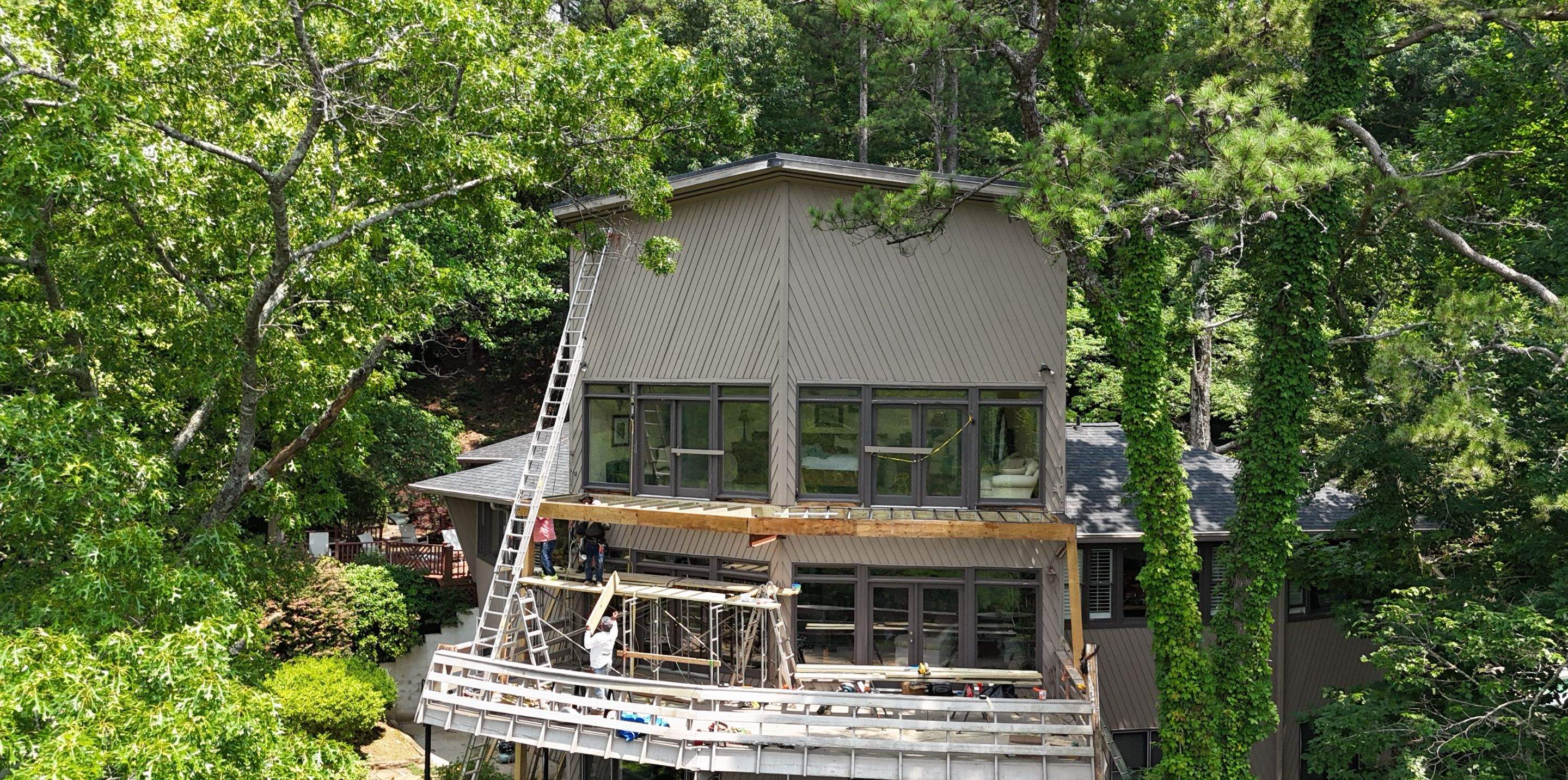 TimberTech Deck Replacement with Metal Cable Railing in Atlanta, GA by Nelson Exteriors