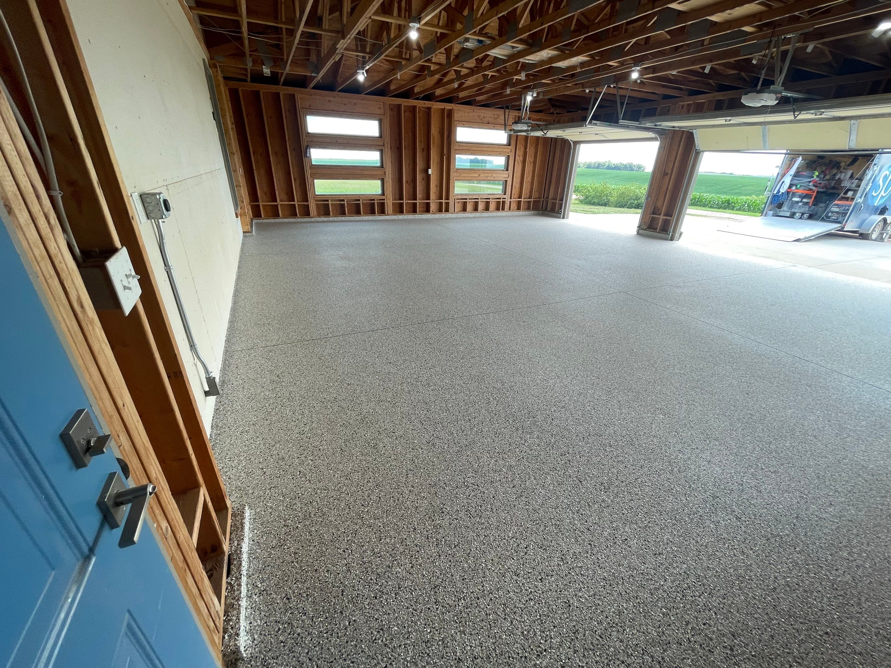 Cabin Fever Coating for Detached Garage in Dell Rapids by Select Painting, Coatings & Garage Cabinets