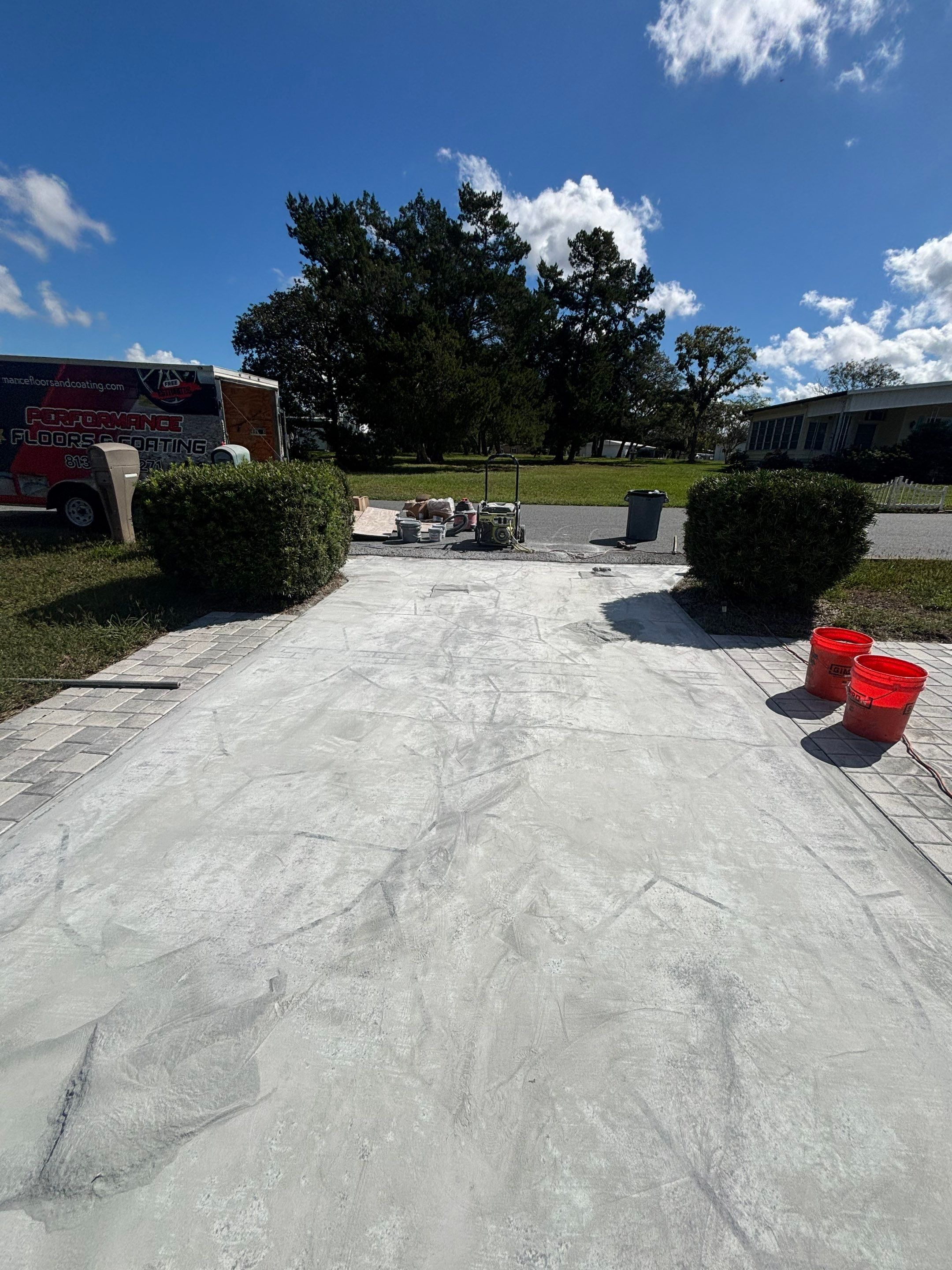 Flagstone Driveway Concrete Coating by Performance Floors & Coating