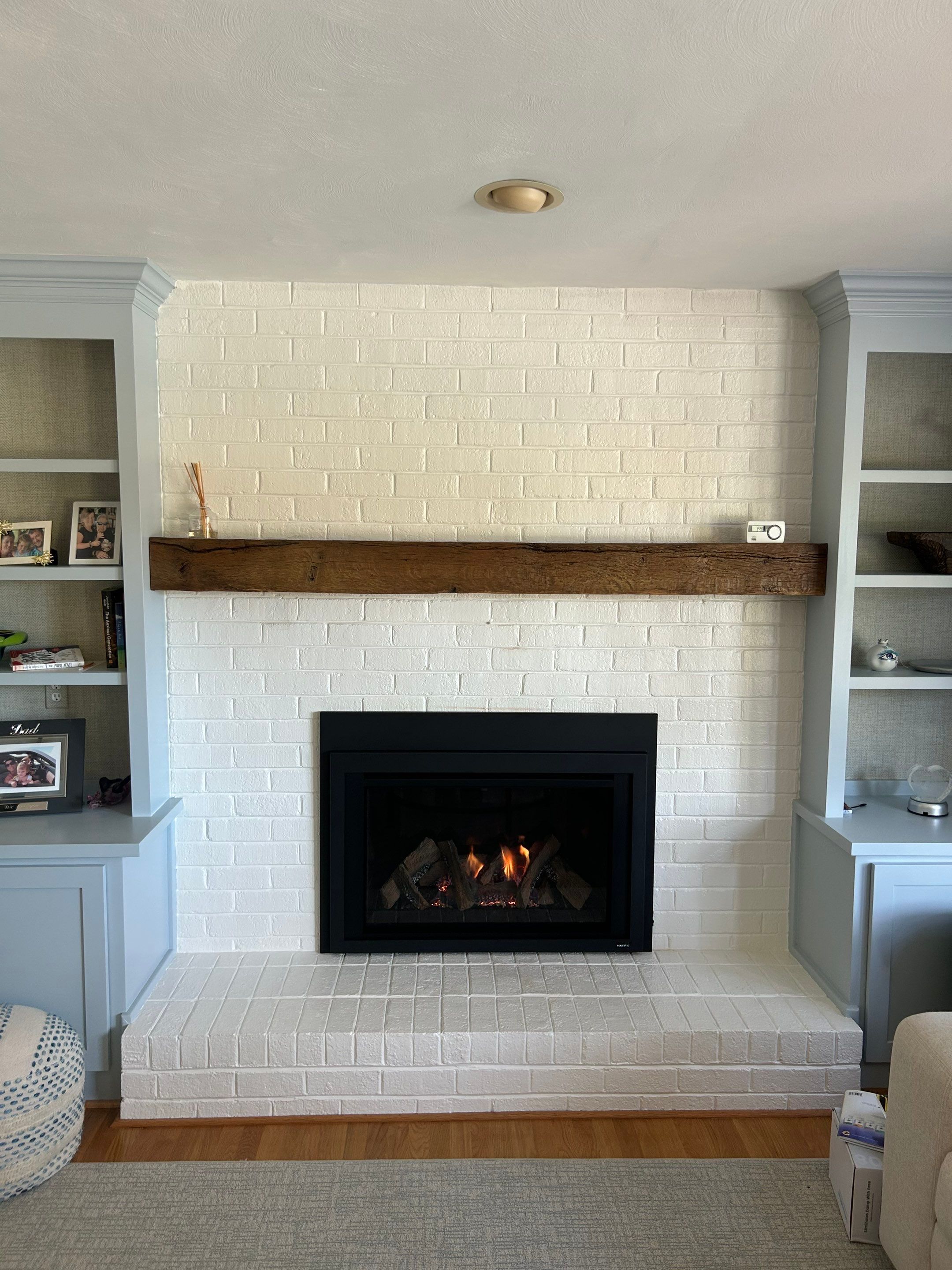Gas Fireplace Insert Installed - Masonry Fireplace and Chimney by Premier Chimney and Roofing