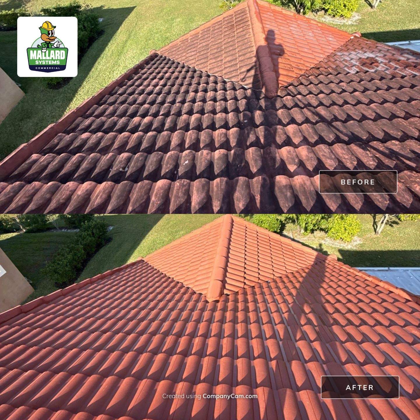 Barrel Tile Roof Cleaning by Mallard Systems