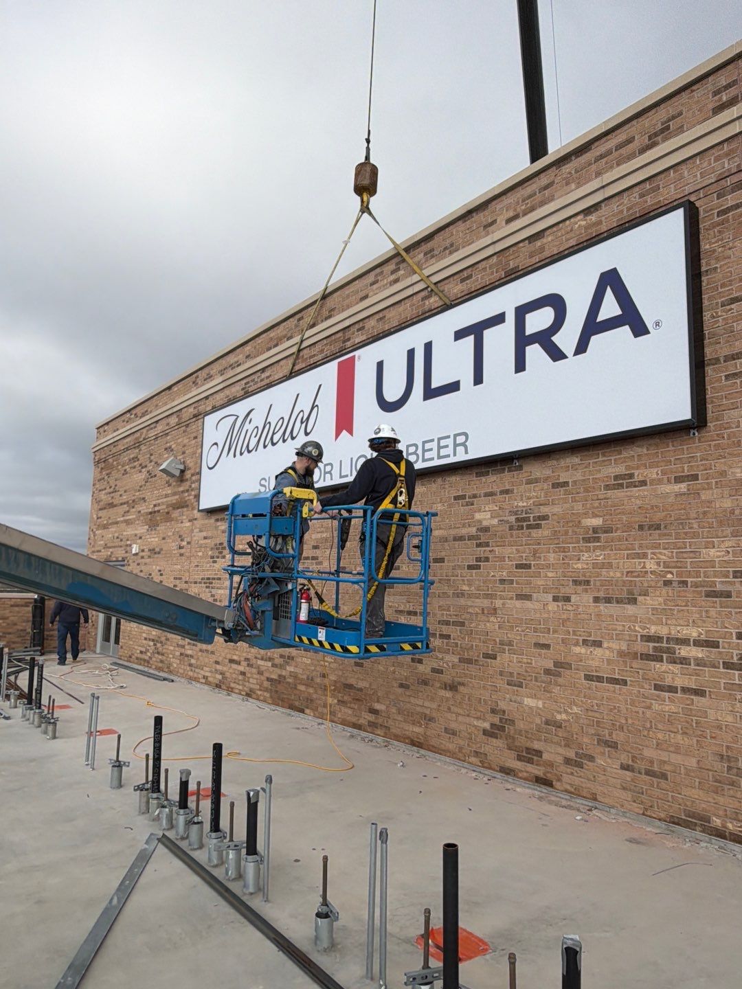 South Bend Stadium Event Building and Premium Suite Signage Installation by Hayes Design co