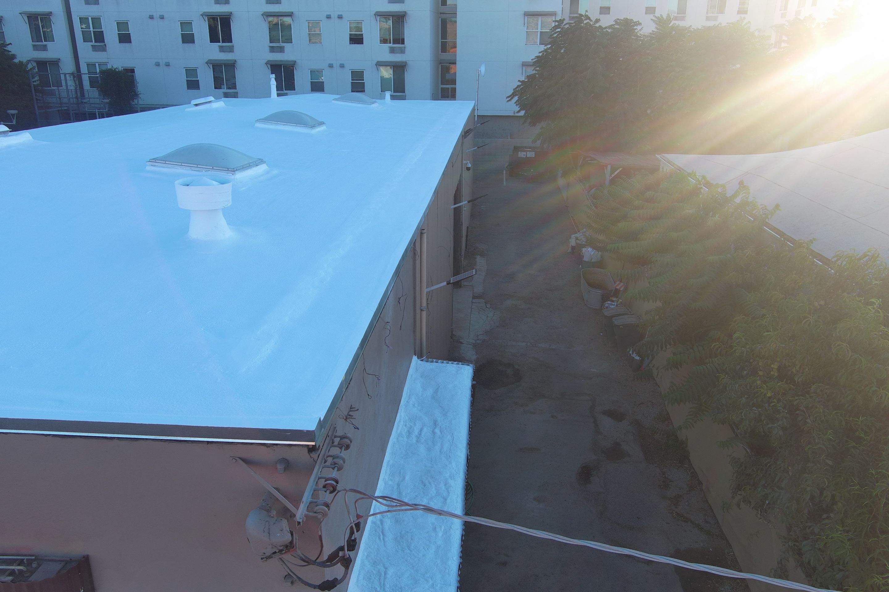 Foam Refurbish using Conklin Benchmark/PUMA XL coatings and spray foam by Straight Edge Roofing Inc