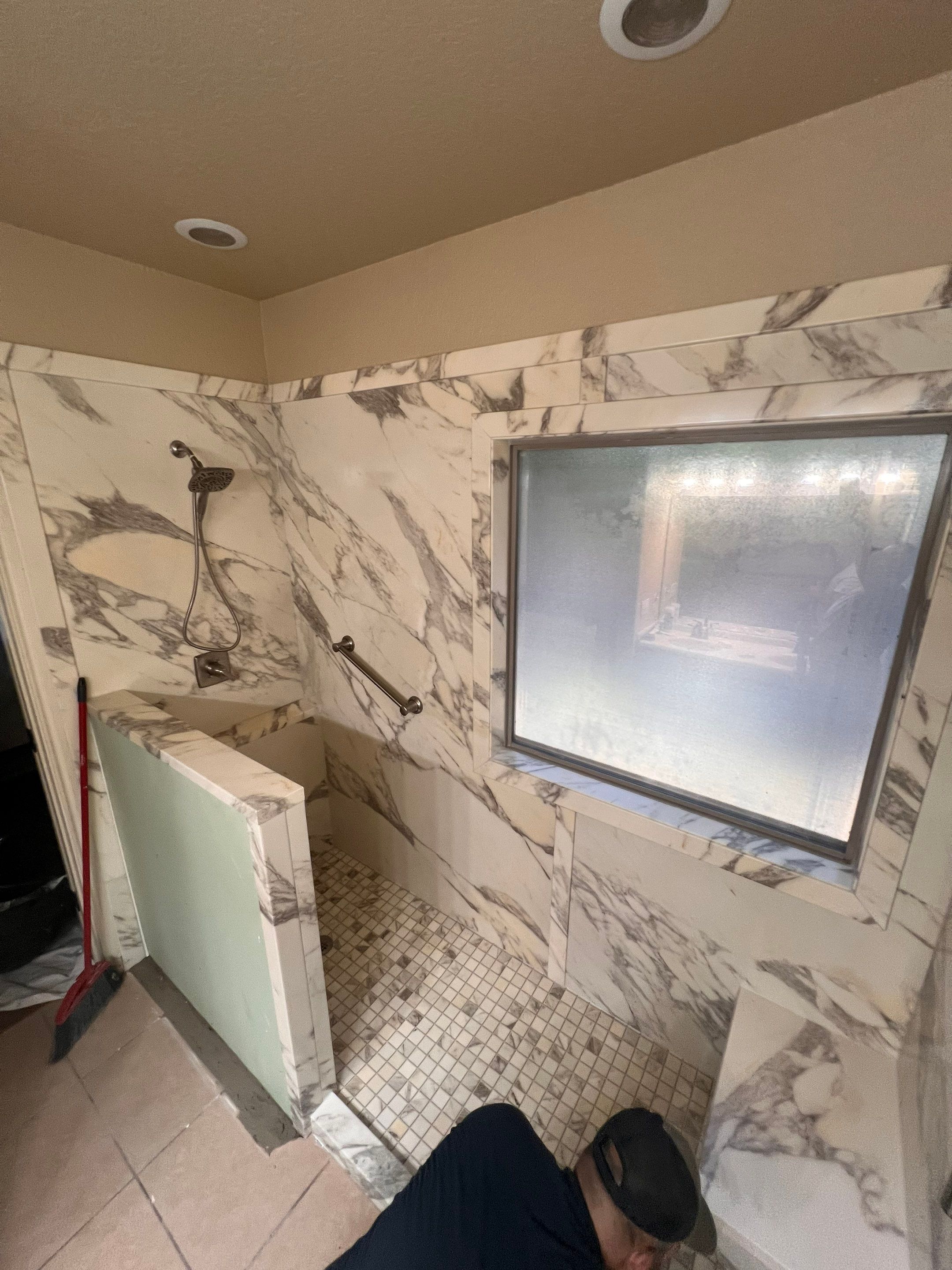 Tub/shower to large walk-in shower in Canyon Lake by Lane Lauritsen - The Hill Country, Texas
