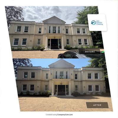 Full Exterior Cleaning of a Neoclassical Estate in Weybridge by Ges Exterior Cleaning ltd